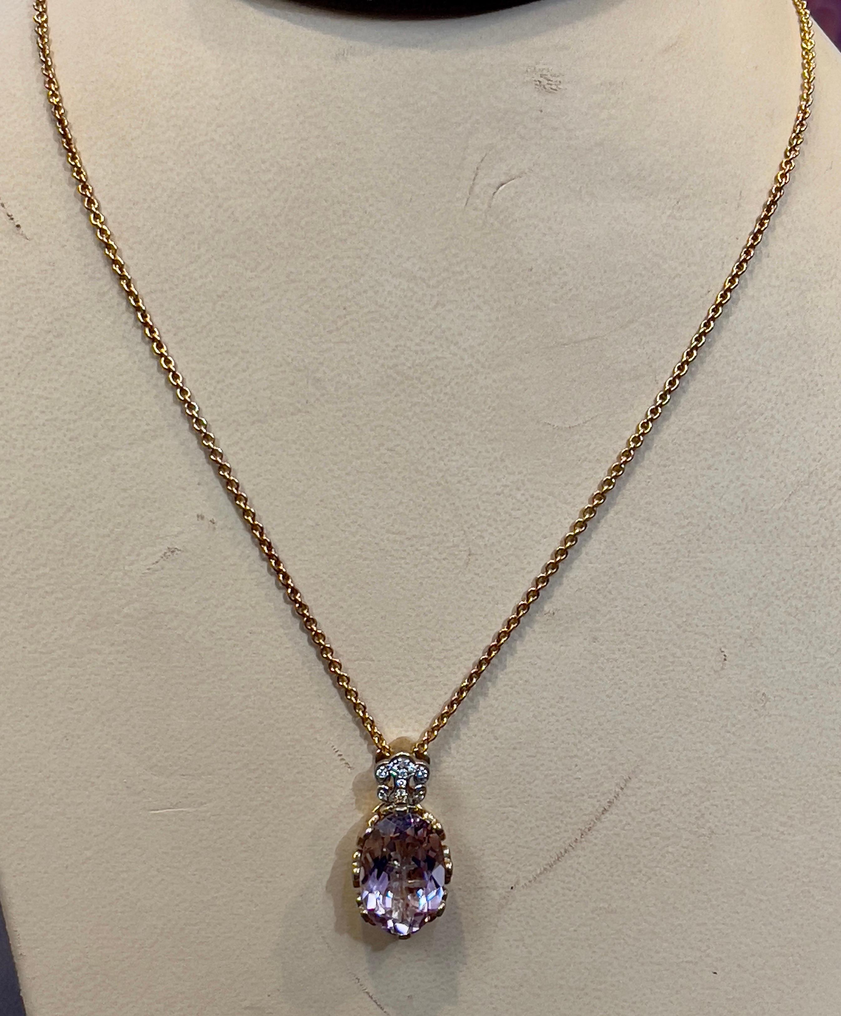 Timeless Elegance Sterling Silver Necklace With Gold Polish Rose Amethyst & CZ 1