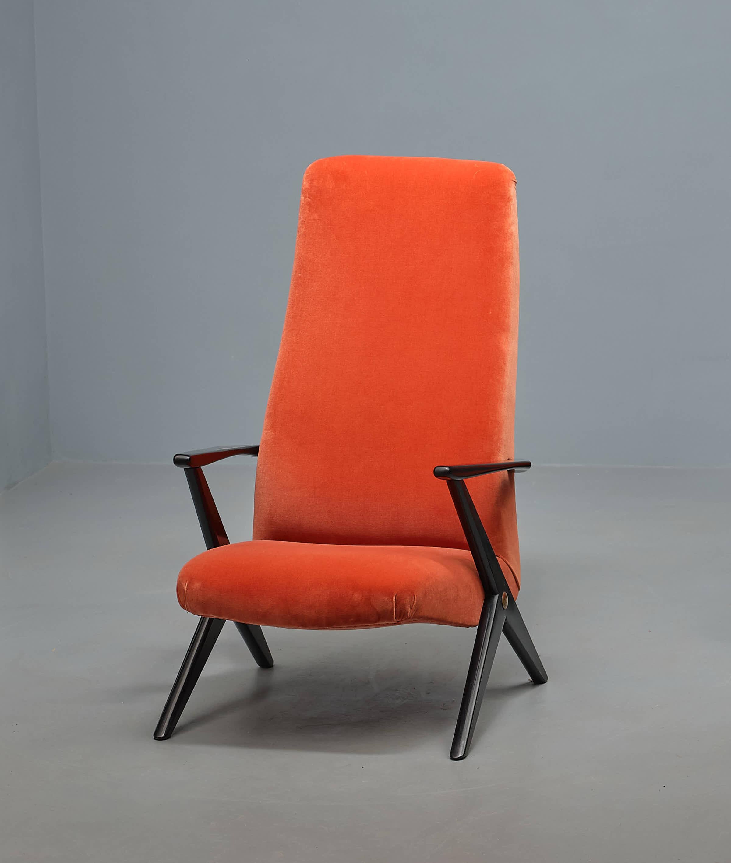 Timeless Elegance: Swedish Velvet Armchair by Bengt Ruda For Sale 1