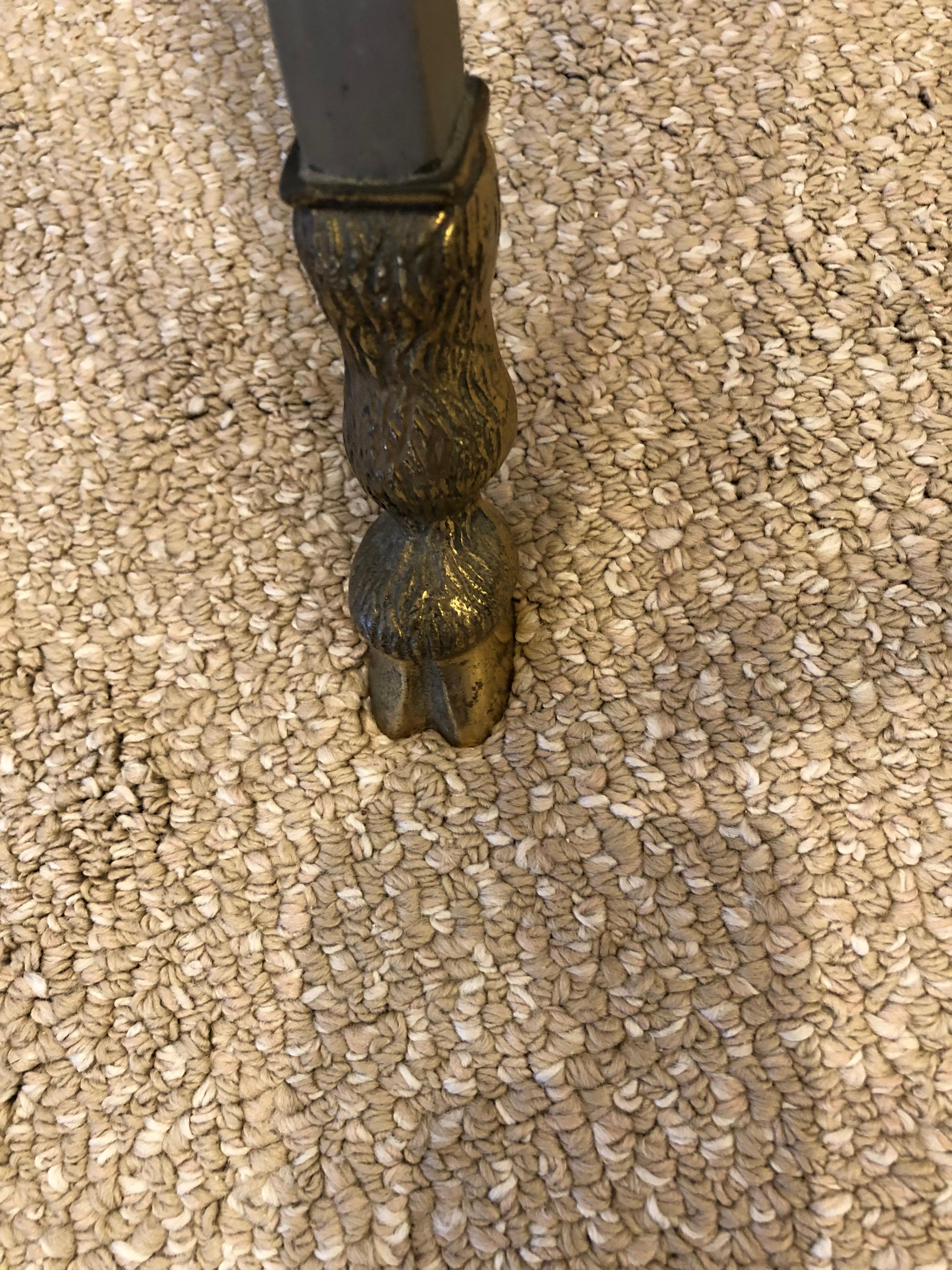 Vintage Maison Jansen Style Steel Brass and Glass Coffee Table 4