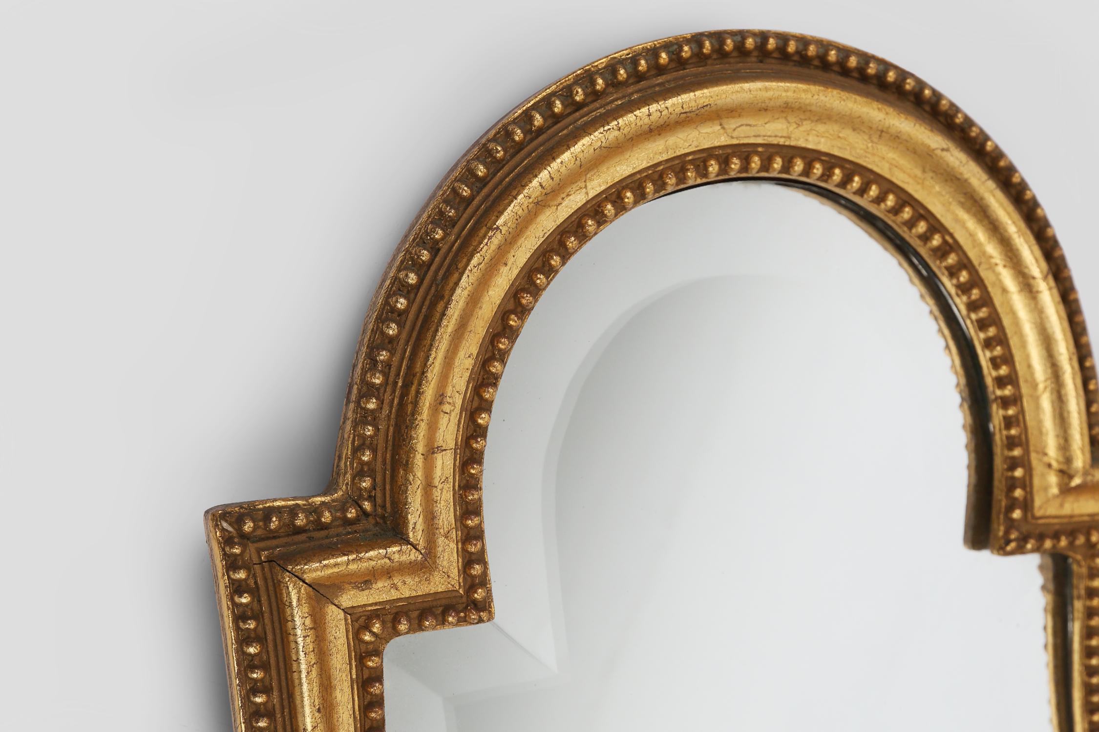 Gilt Timeless elegant wall mirror in gilted wood, France 1950s