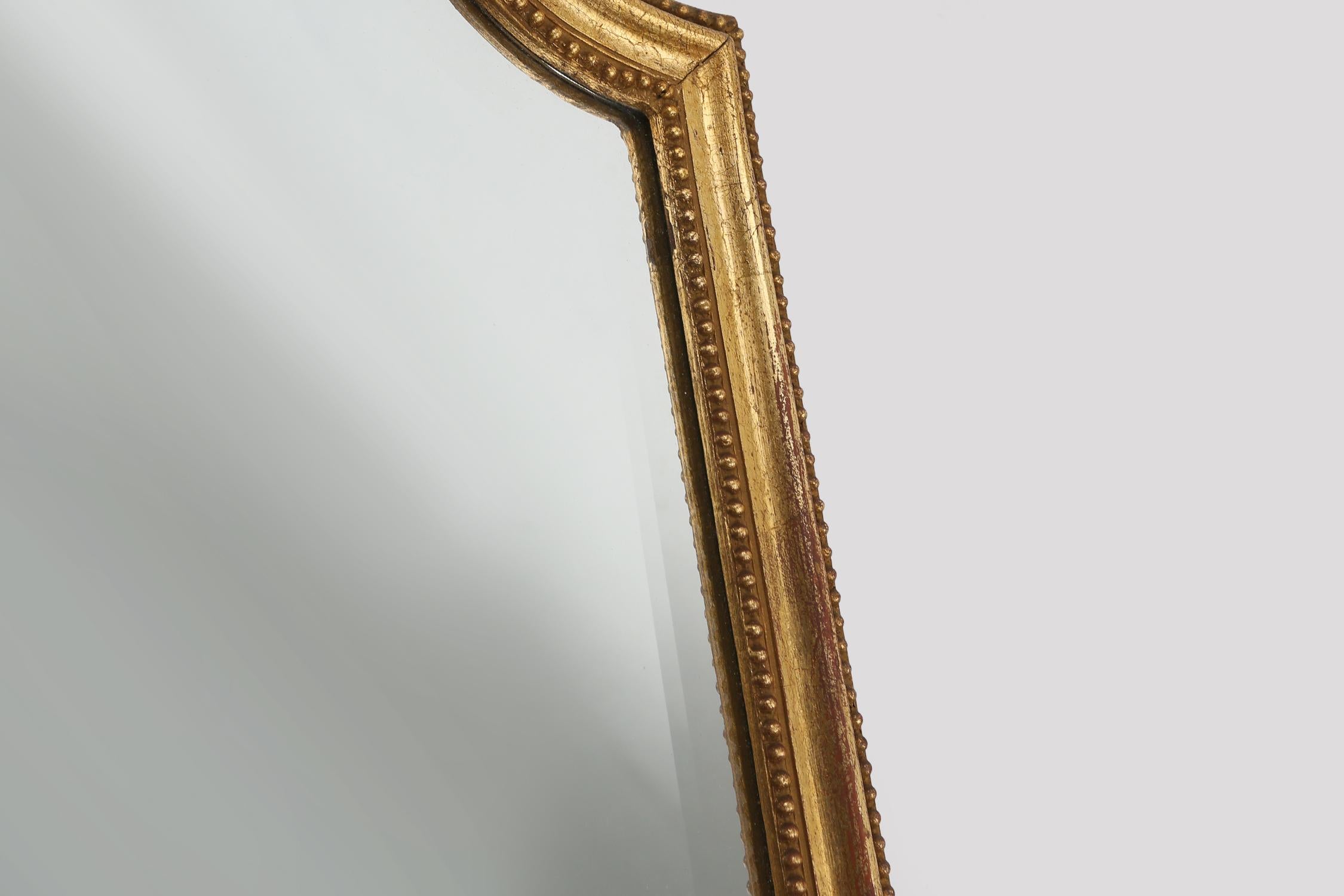 Mid-20th Century Timeless elegant wall mirror in gilted wood, France 1950s