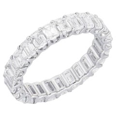 Timeless Emerald Cut 18K Gold Eternity Ring