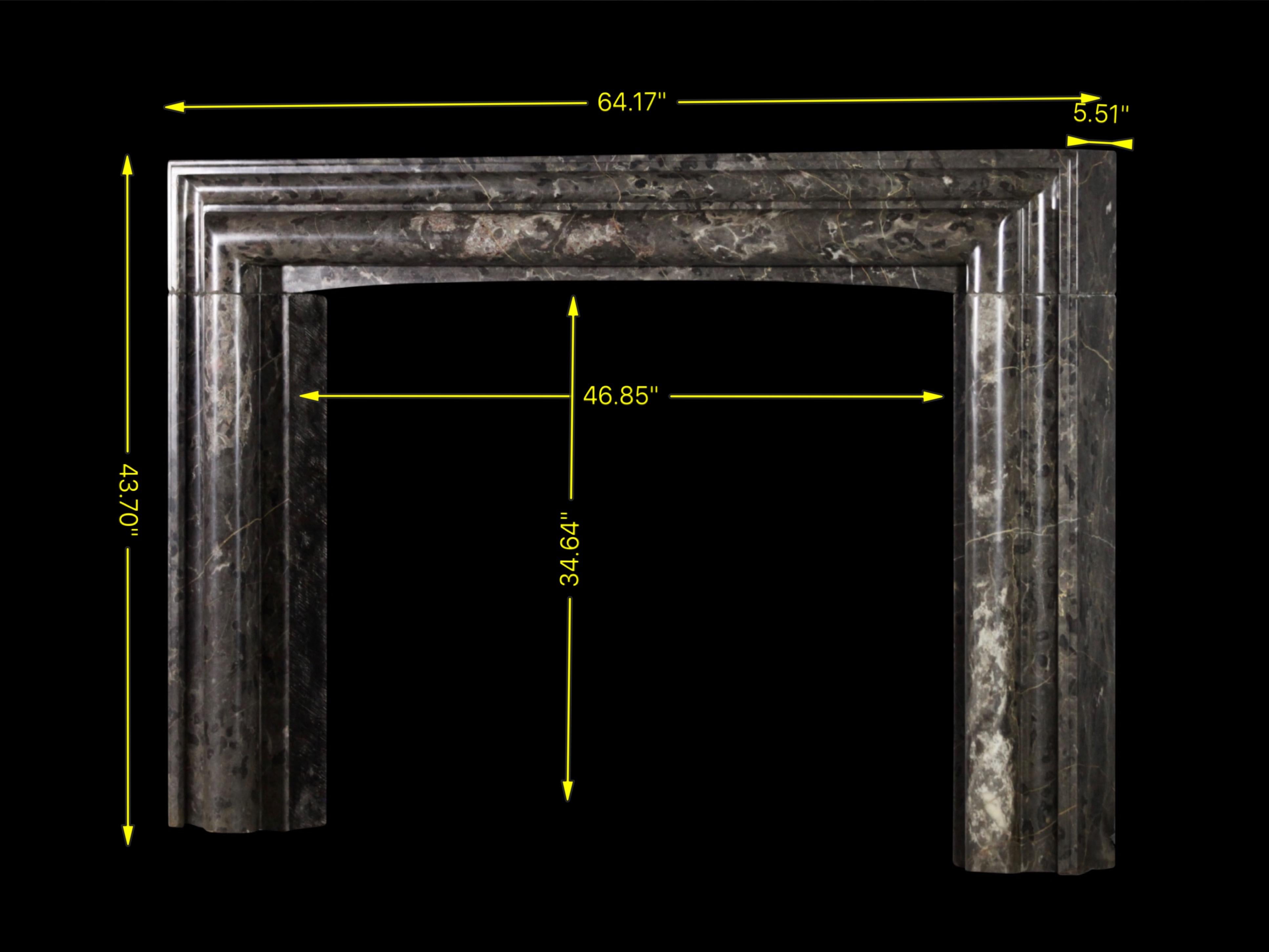 Timeless European Bolection Marble Fireplace Surround For Sale 13