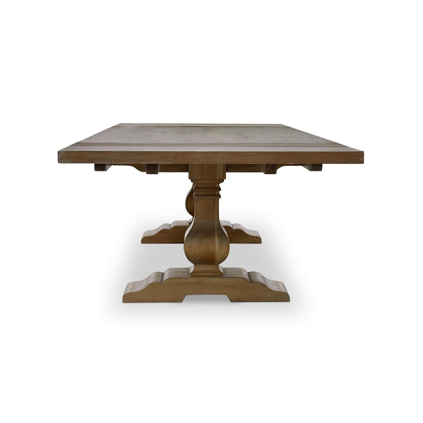 Rustique Table de salle à manger à tréteaux extensible Timeless en vente