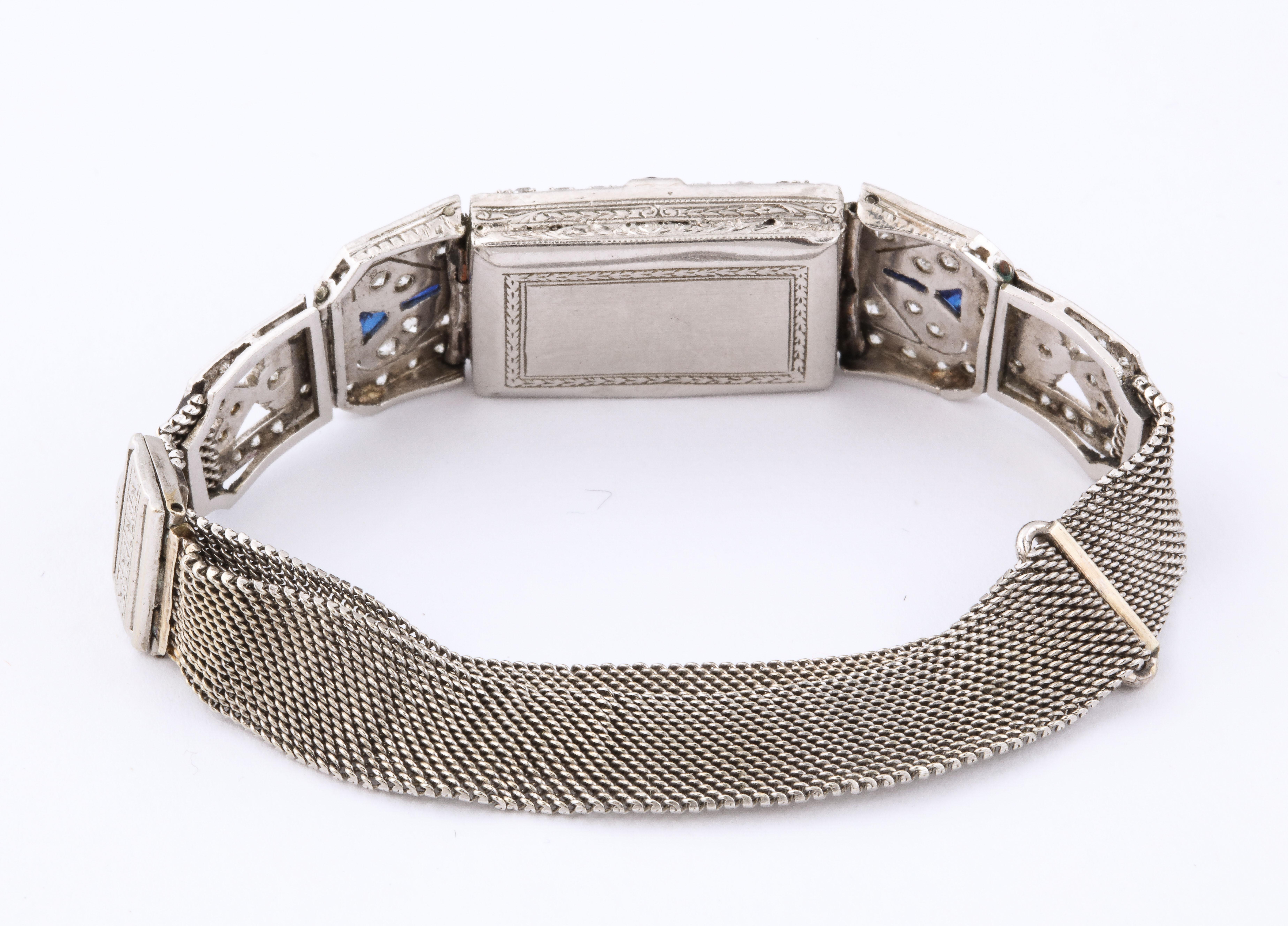 Timeless Flexible Art Deco Bracelet with Floating Diamonds For Sale 3