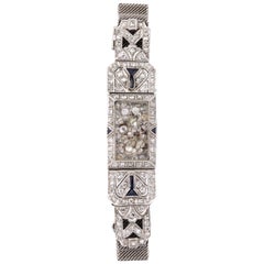 Timeless-art Bracelet souple Art déco avec diamants flottants