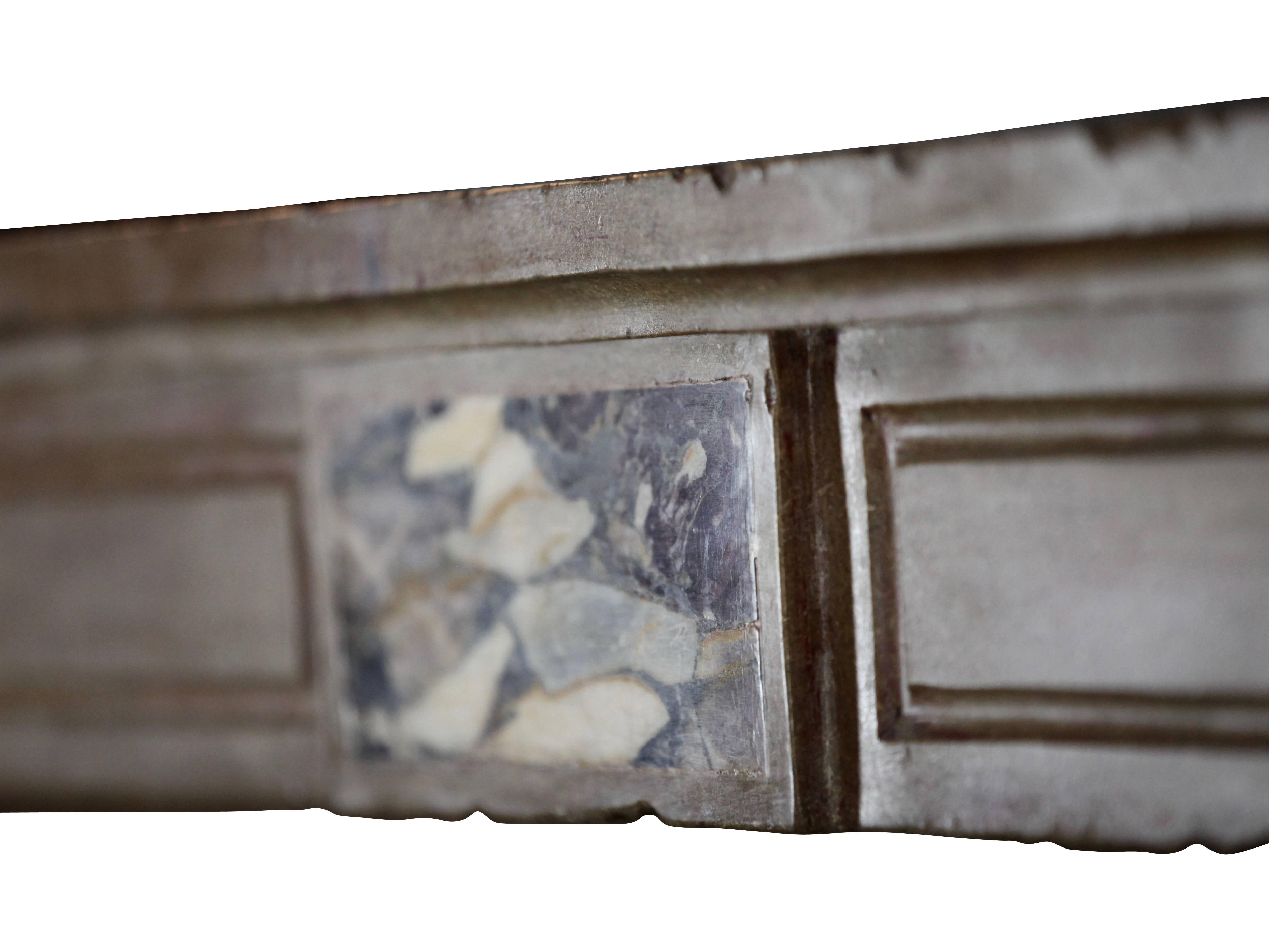 Louis XVI Timeless French Antique Fireplace Surround in Limestone For Sale