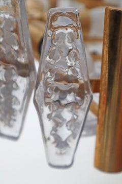 Zeitloser, vergoldeter Kronleuchter aus Kristallglas von Orrefors Sweden