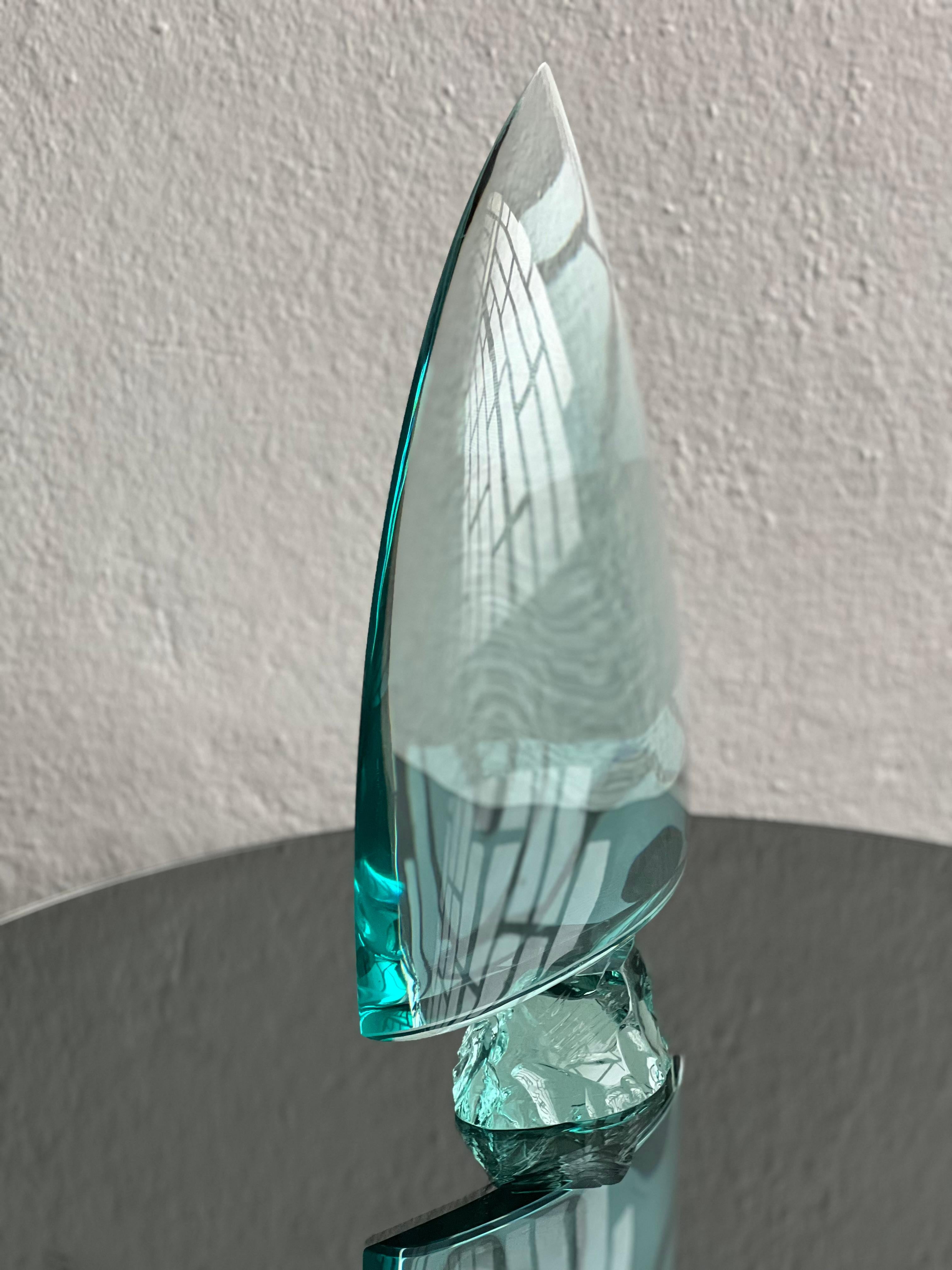 Sculpture en verre Timeless-art ''Sail'' de Giorgio Berlini, Cristal arte 1970's en vente 8