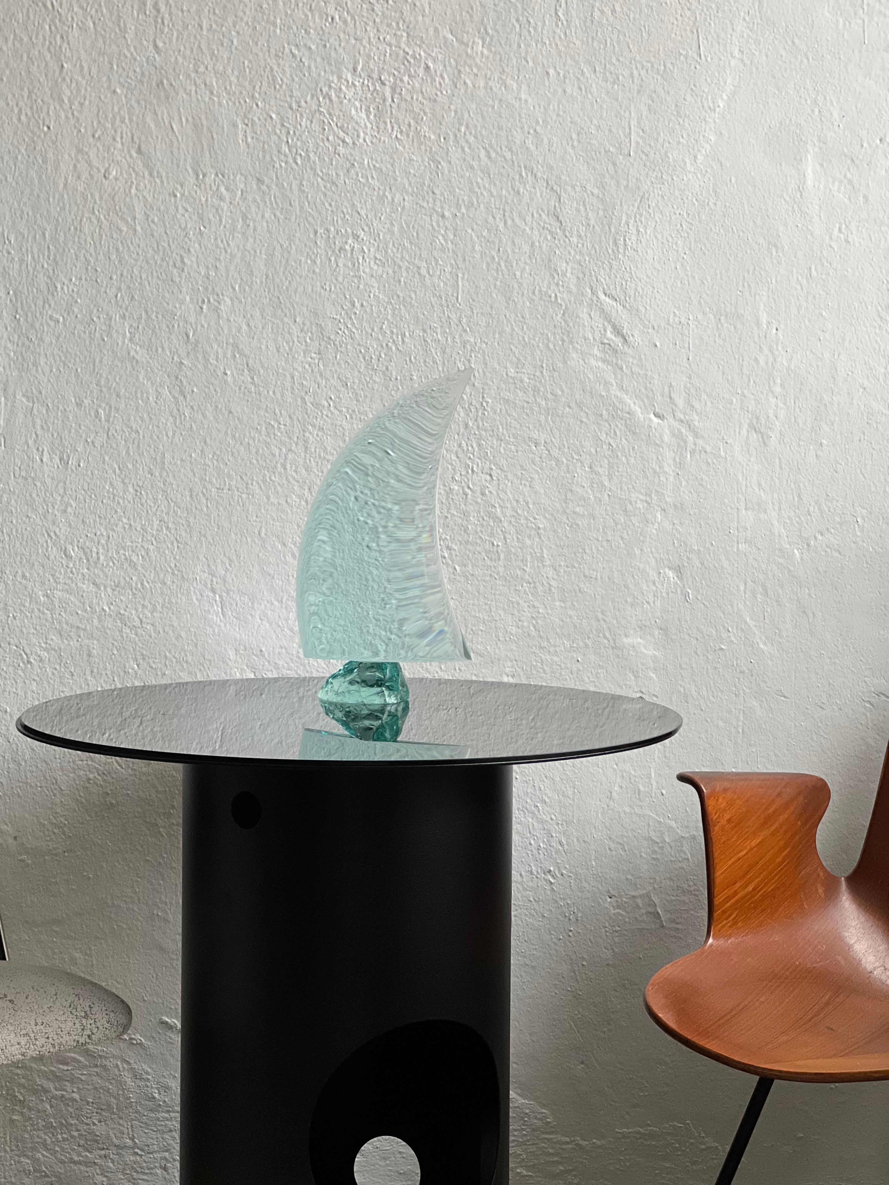Escultura intemporal de cristal ''Vela'' de Giorgio Berlini, Cristal Arte años 70 en venta 9