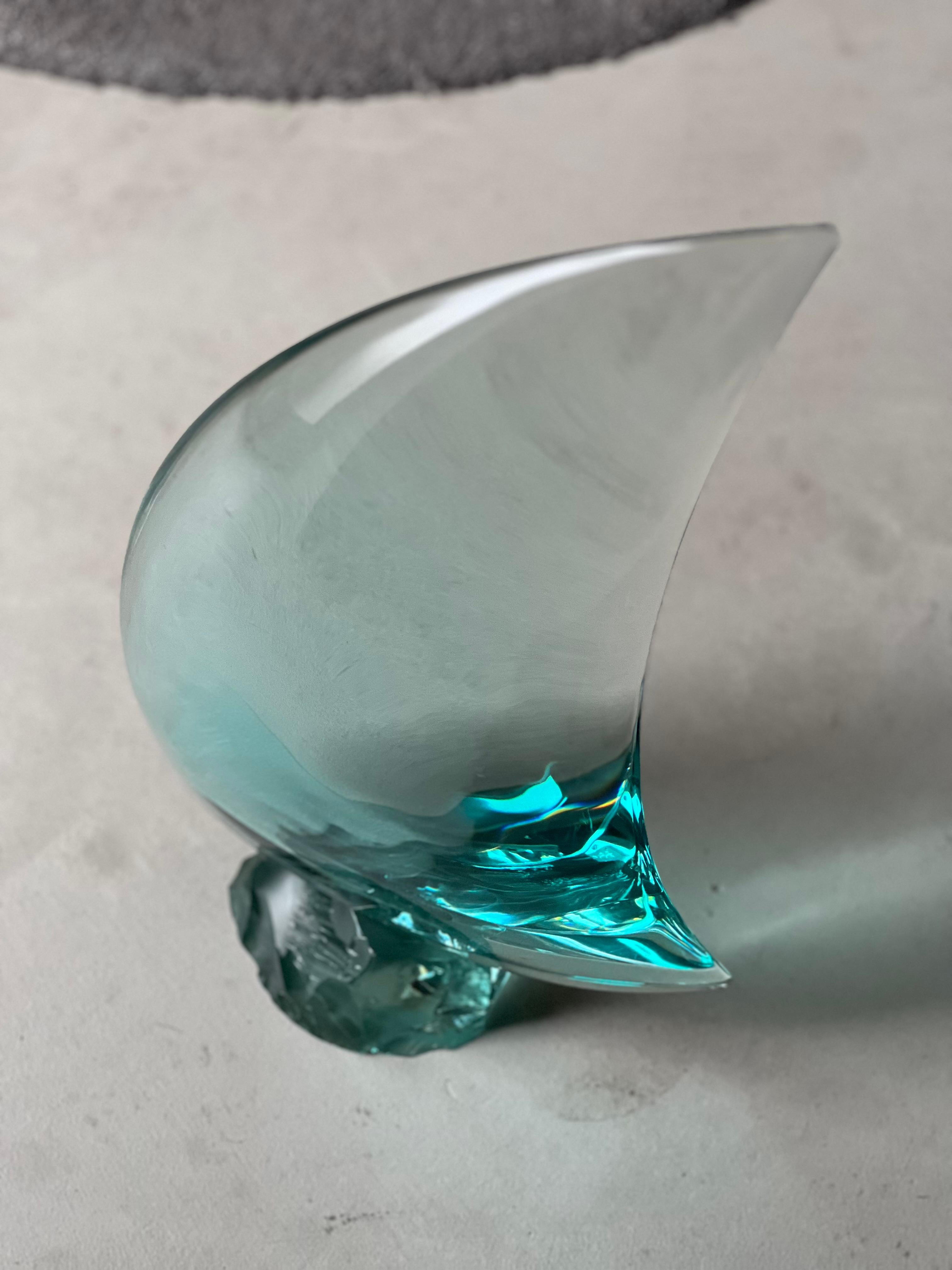 Escultura intemporal de cristal ''Vela'' de Giorgio Berlini, Cristal Arte años 70 en venta 10