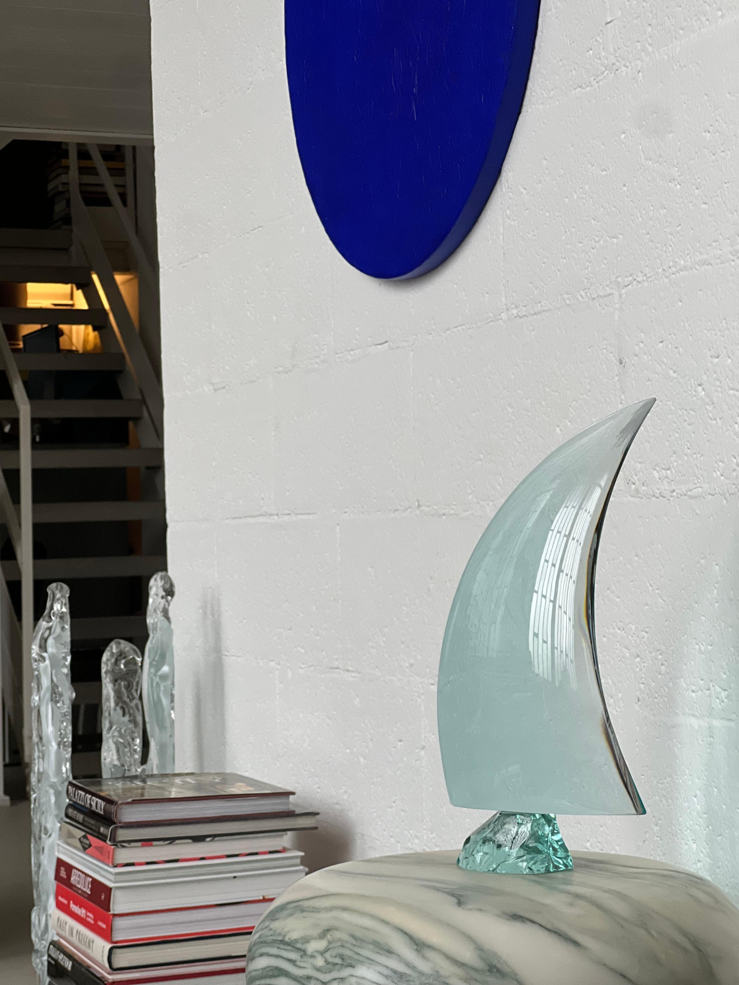Escultura intemporal de cristal ''Vela'' de Giorgio Berlini, Cristal Arte años 70 en venta 11