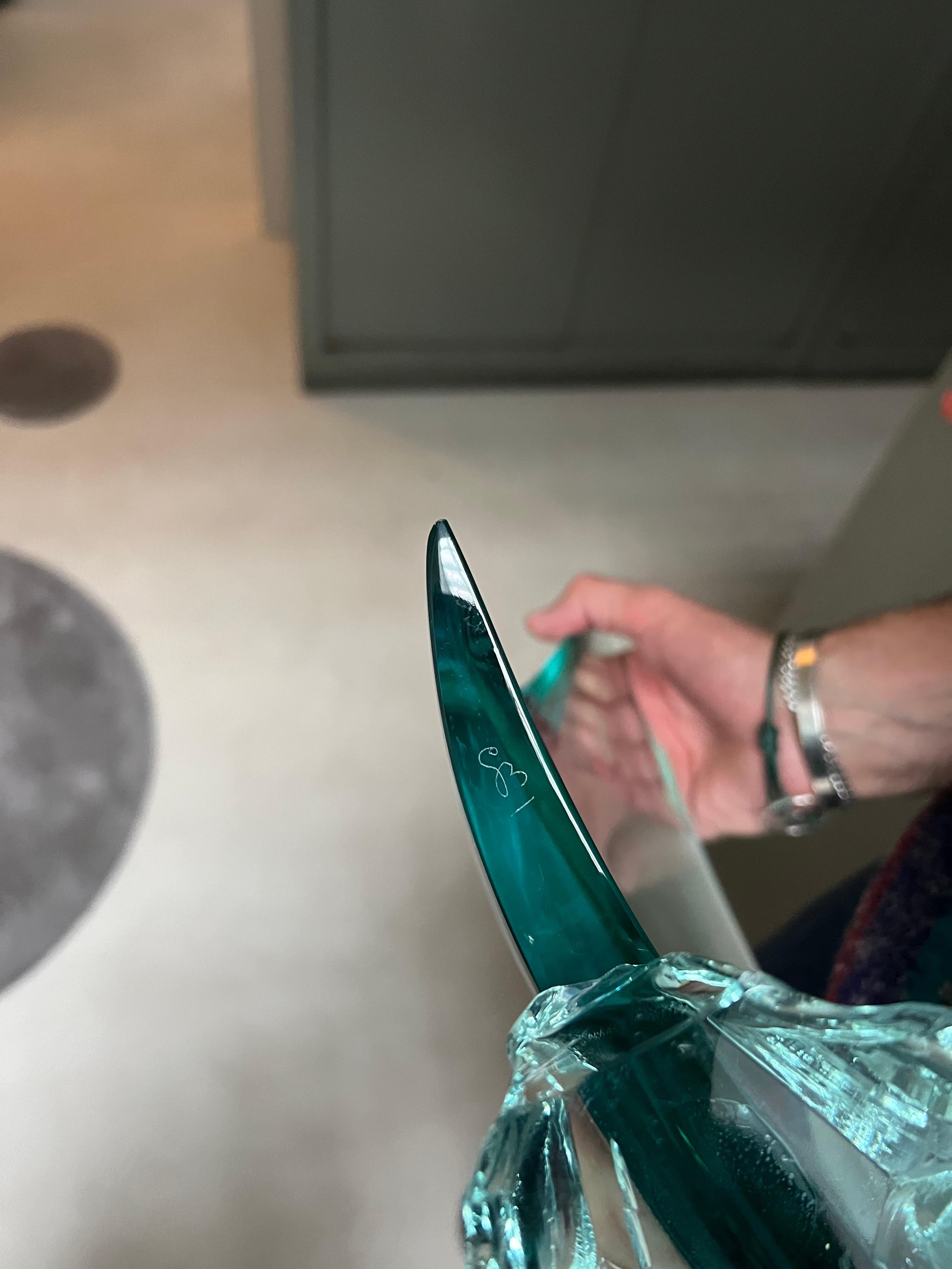 Escultura intemporal de cristal ''Vela'' de Giorgio Berlini, Cristal Arte años 70 en venta 12