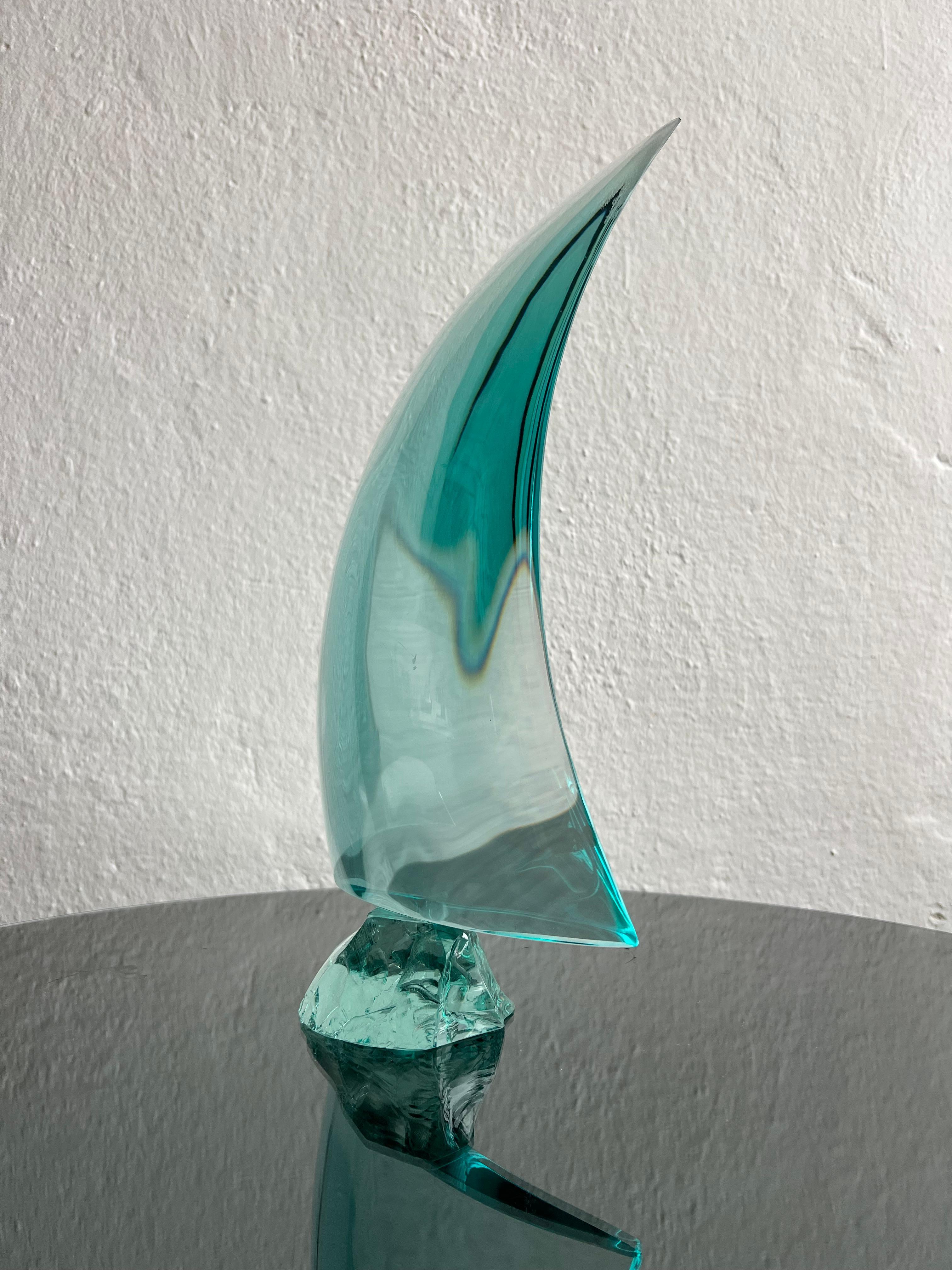 Escultura intemporal de cristal ''Vela'' de Giorgio Berlini, Cristal Arte años 70 en Bueno estado para la venta en Milano, IT