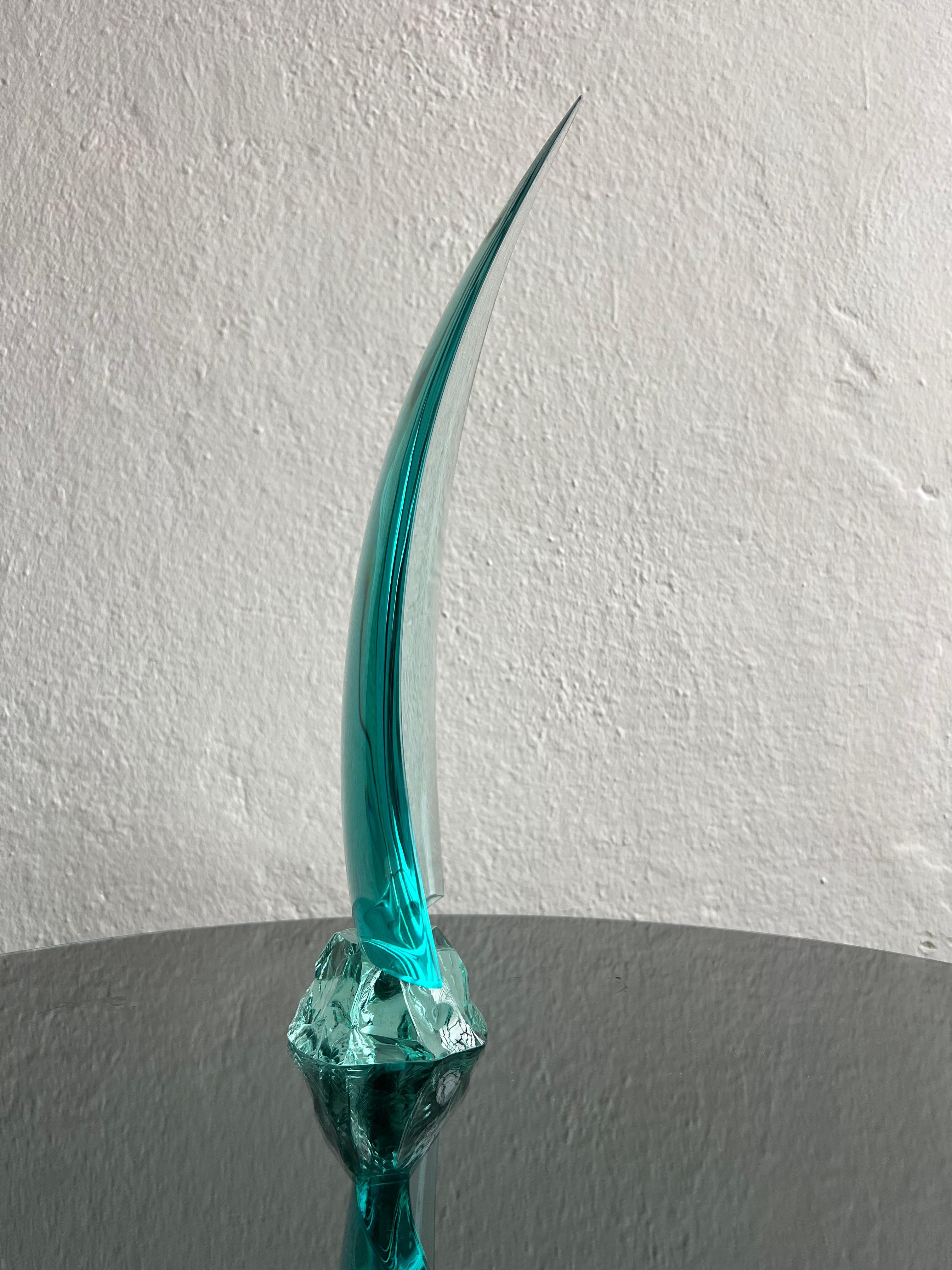 Escultura intemporal de cristal ''Vela'' de Giorgio Berlini, Cristal Arte años 70 Vidrio en venta