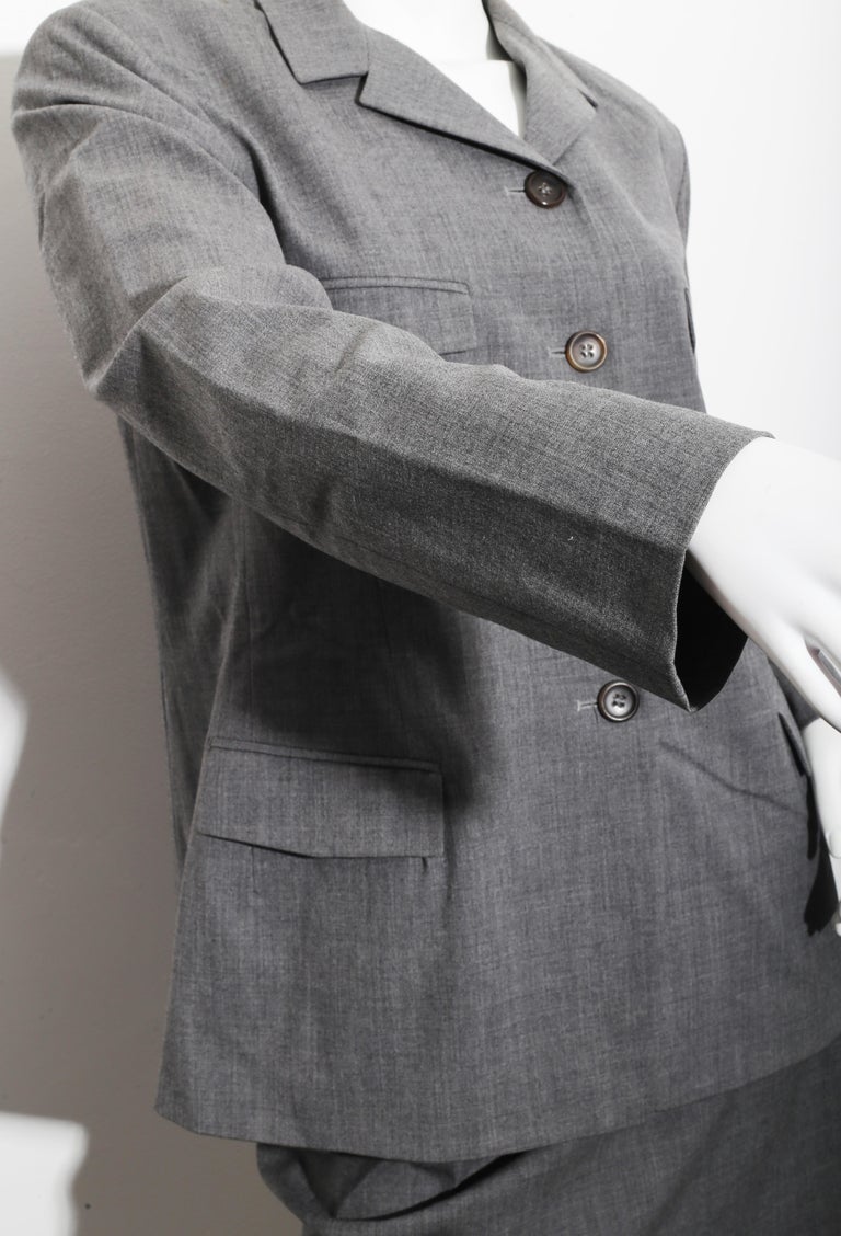 Timeless Grey Jil Sander work suit in freeze wool size 40 For Sale at ...