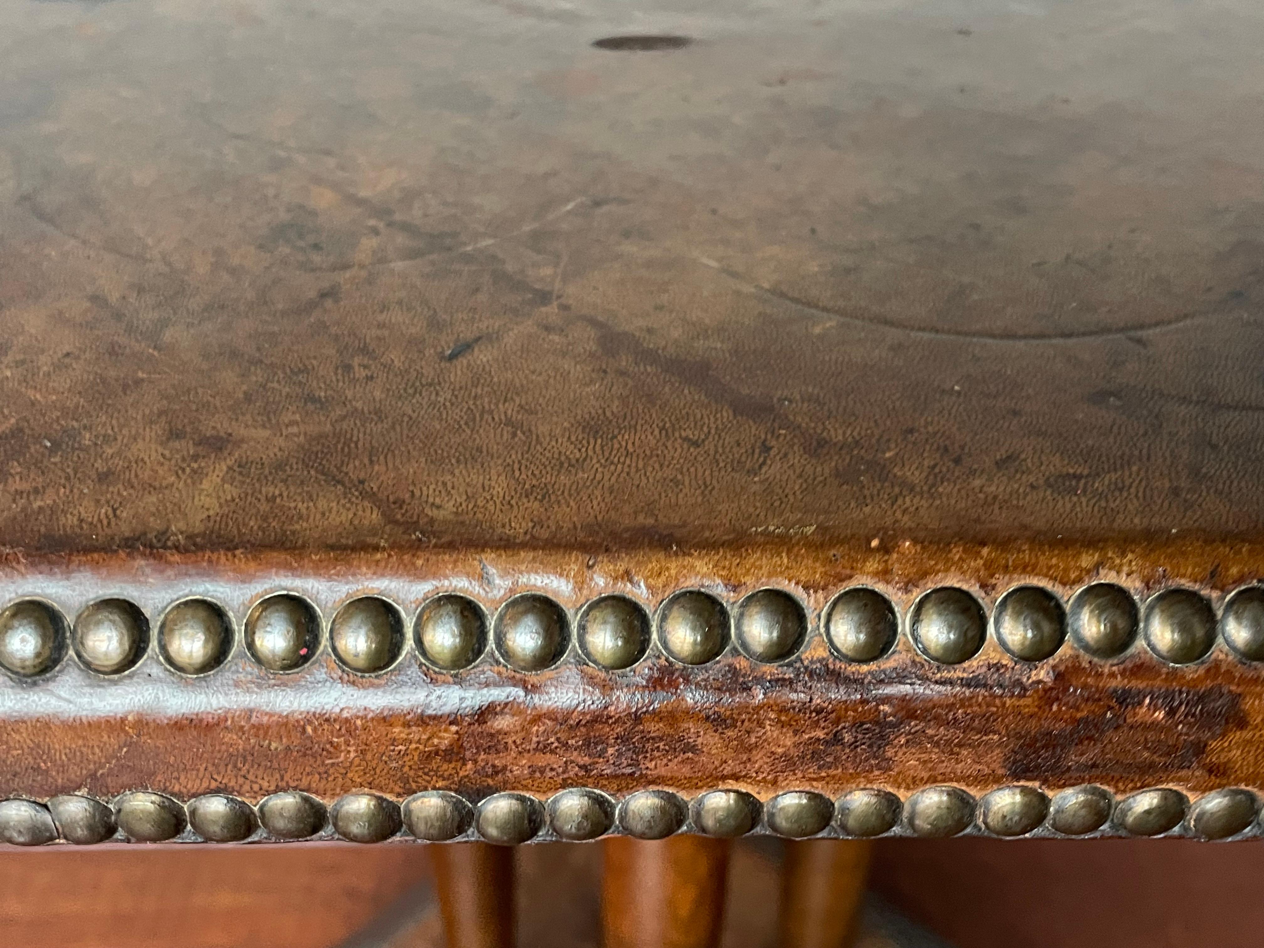 20th Century Timeless & Handmade Art Deco Wood & Leather Occasional / Drinks Table, England