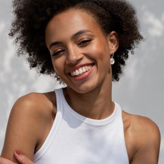 Timeless Keshi Pearl Hoops In Sterling Silver
