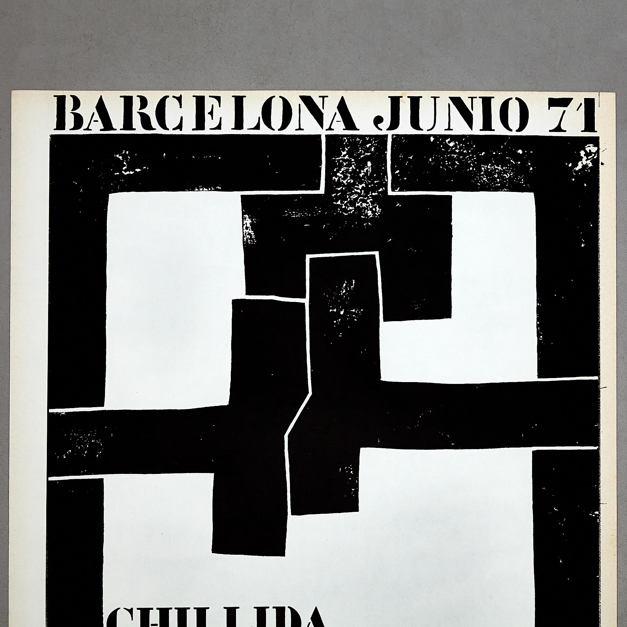 Mid-Century Modern Timeless Legacy: Eduardo Chillida's Original Historic Poster for Sala Gaspar For Sale