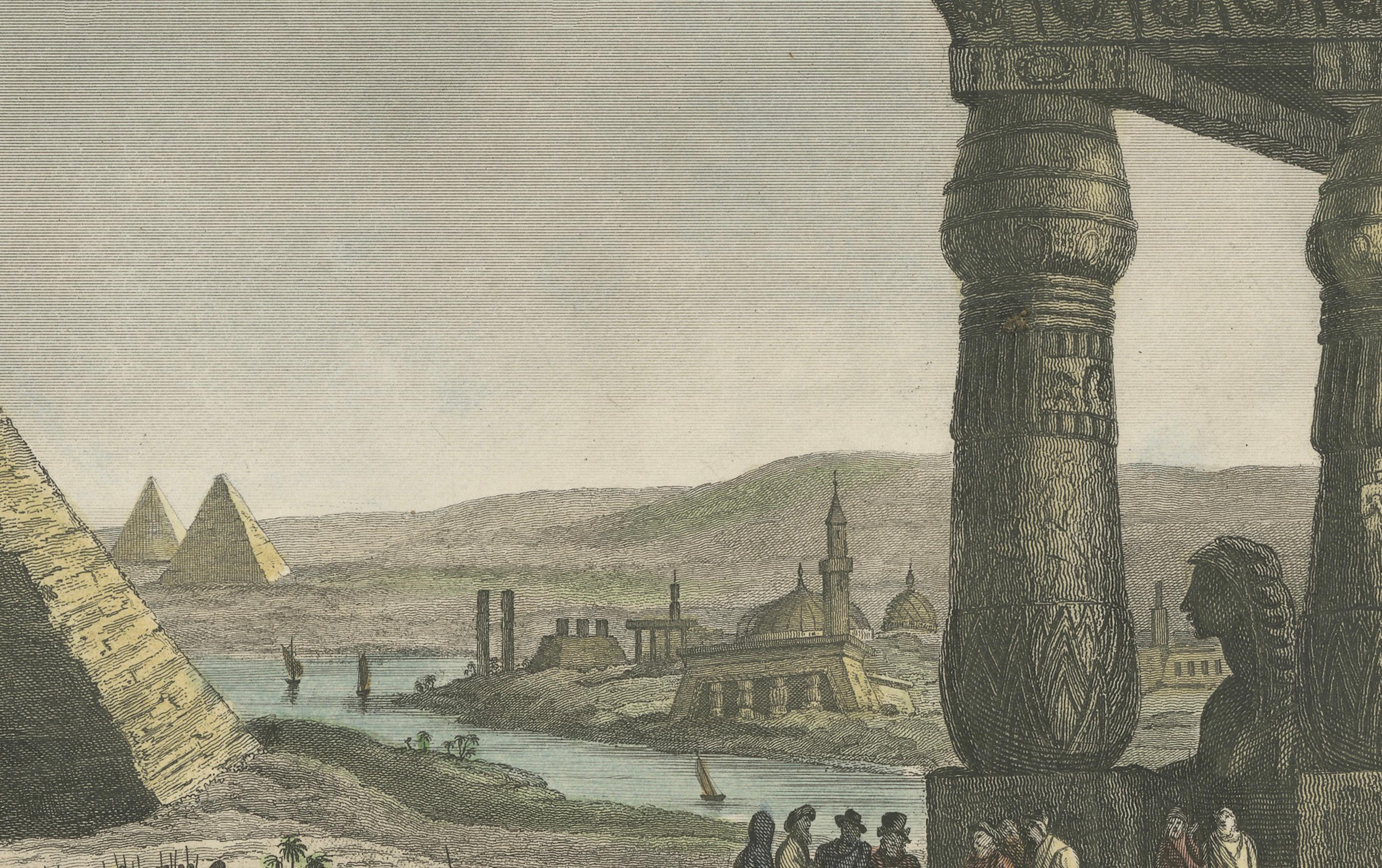 Timeless Majesty: The Pyramids of Egypt - Ein seltenes Meisterwerk von 1828 mit Kupferstich (Graviert) im Angebot