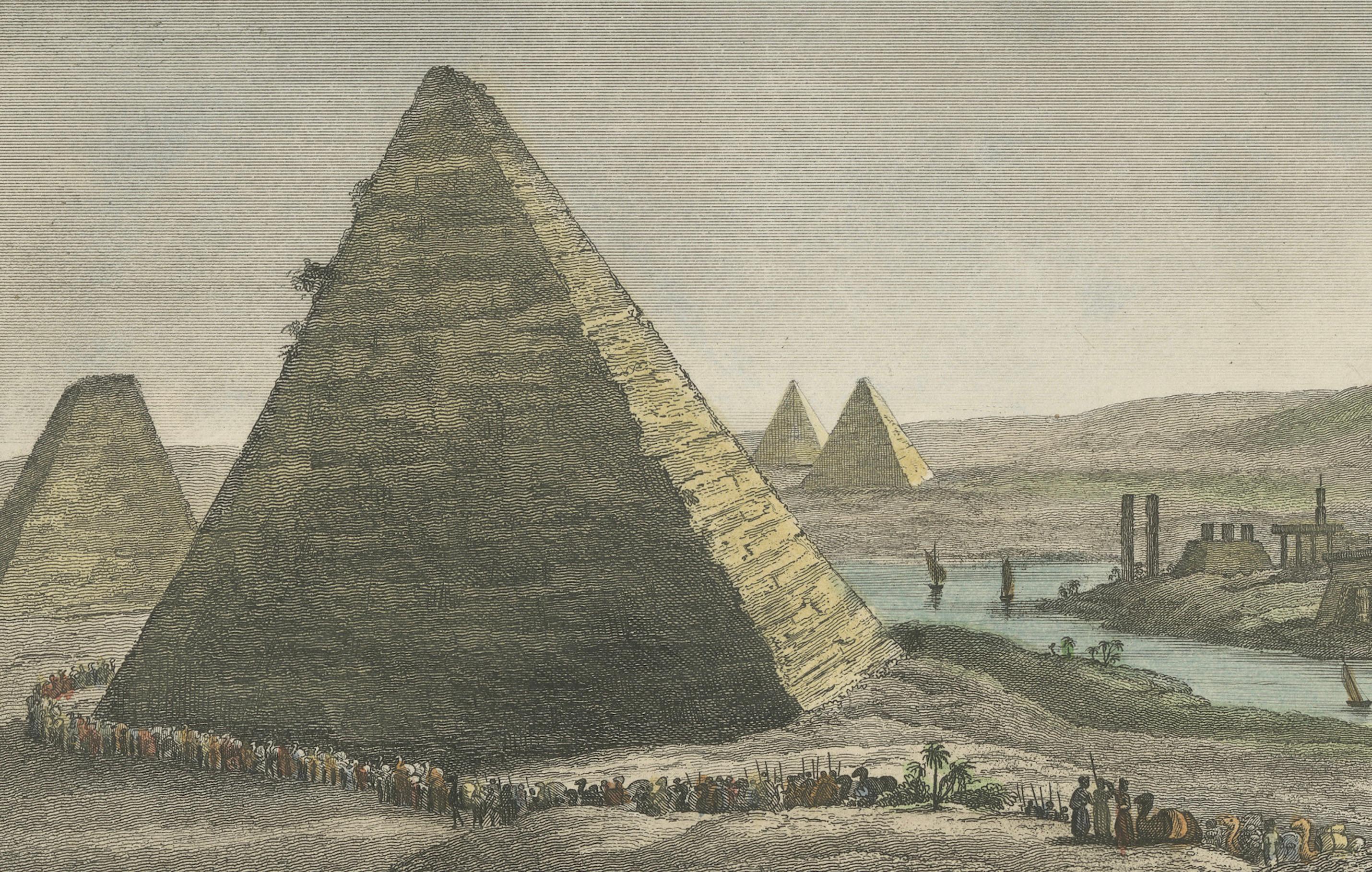 Timeless Majesty: The Pyramids of Egypt - Ein seltenes Meisterwerk von 1828 mit Kupferstich (Frühes 19. Jahrhundert) im Angebot