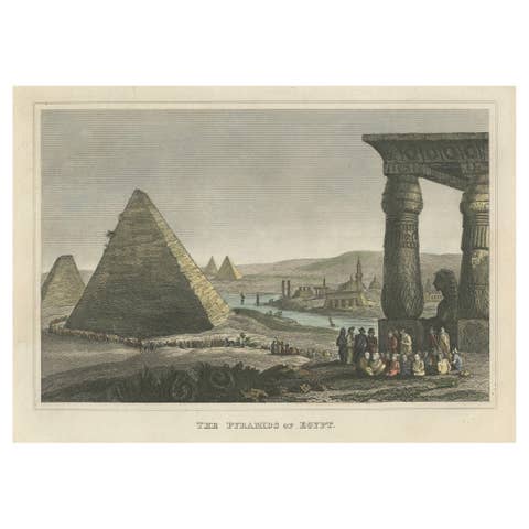 Timeless Majesty: The Pyramids of Egypt – A Rare 1828 Engraved Masterpiece