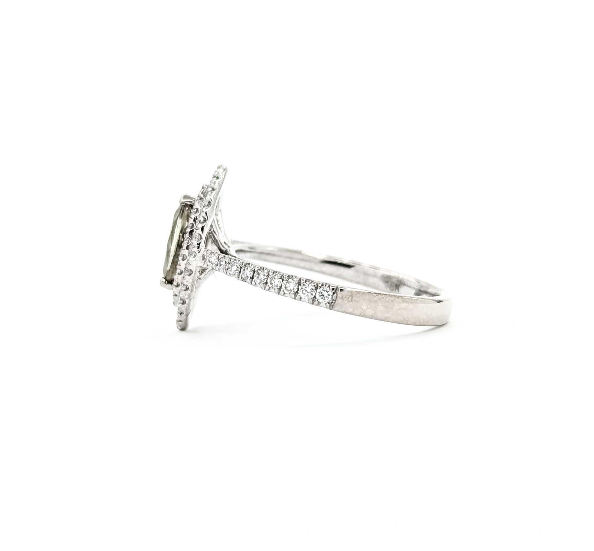 Timeless Marquise Alexandrite and Diamond Ring in 18k White Gold For Sale 5