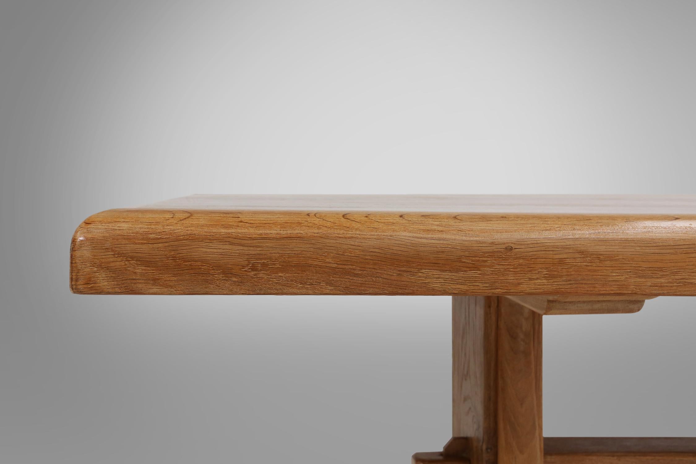 French Timeless Mid-century rustic oak table, France, 1950s For Sale