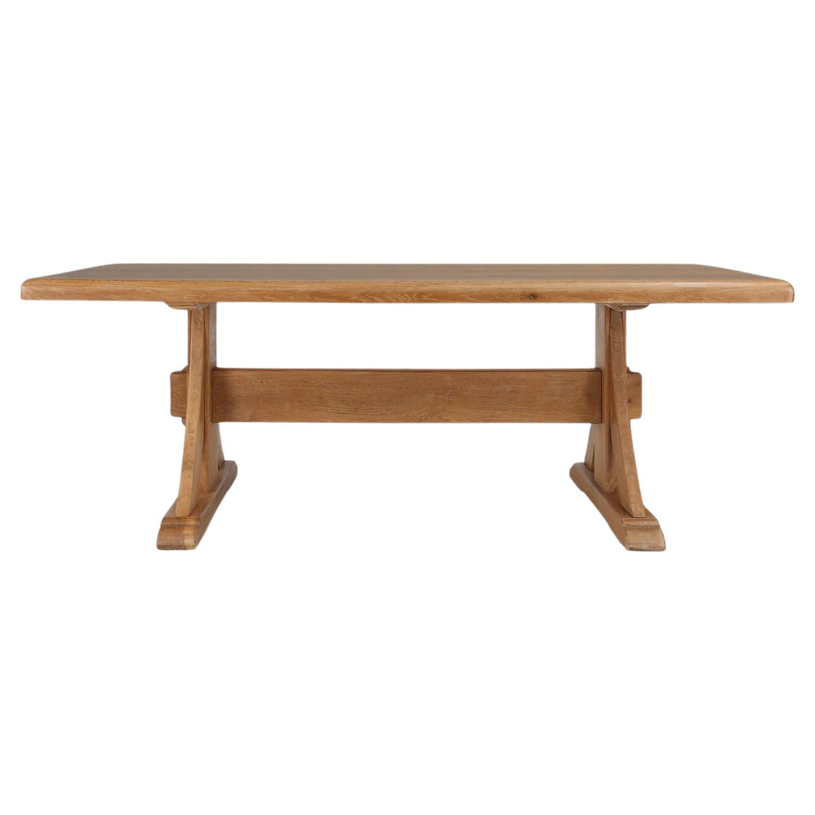 Timeless Mid-century rustic oak table, France, 1950s For Sale