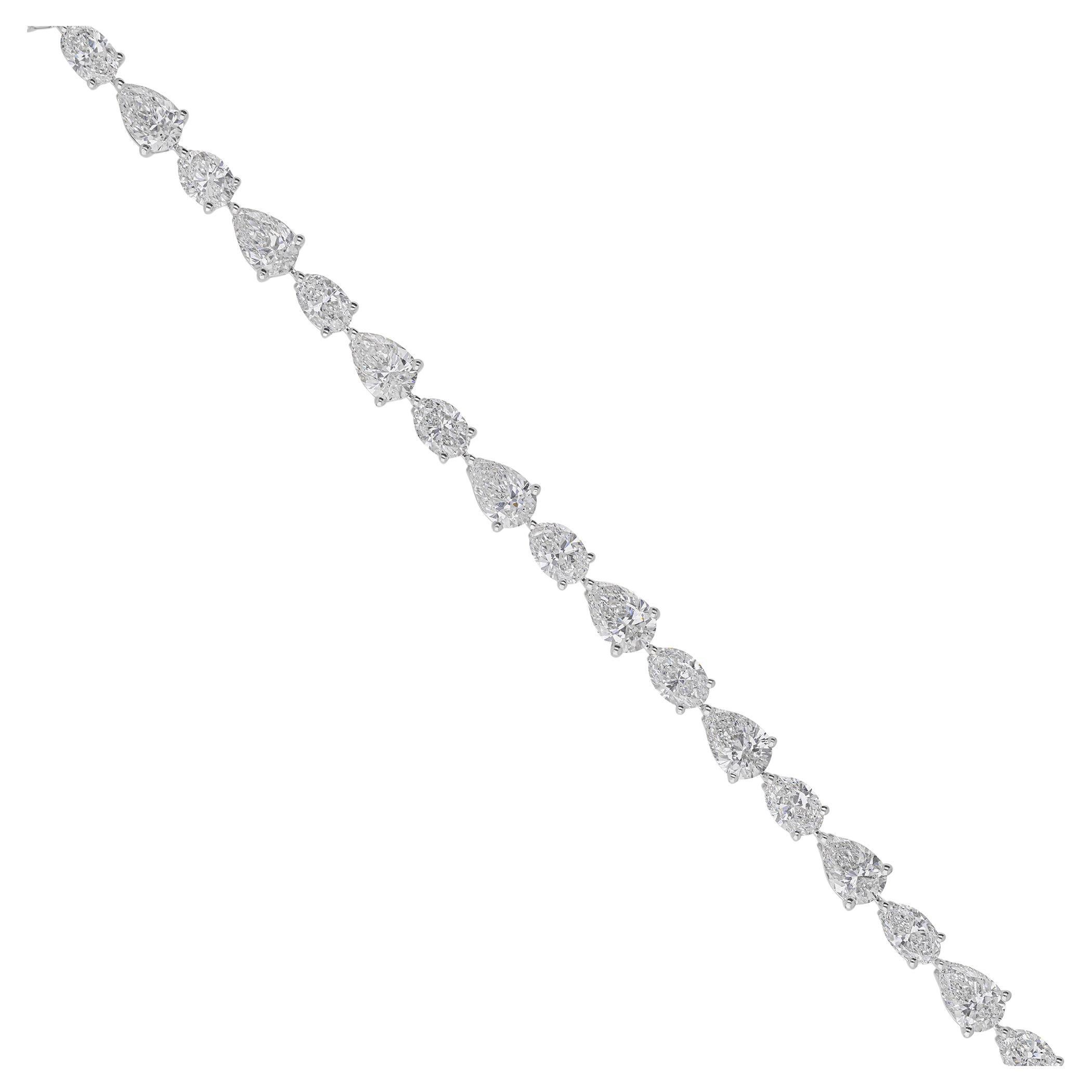 Atemporal Corte Mixto 10.55Ct Diamante Pulsera de Tenis Joyas de Oro Macizo de 18k Moderno en venta