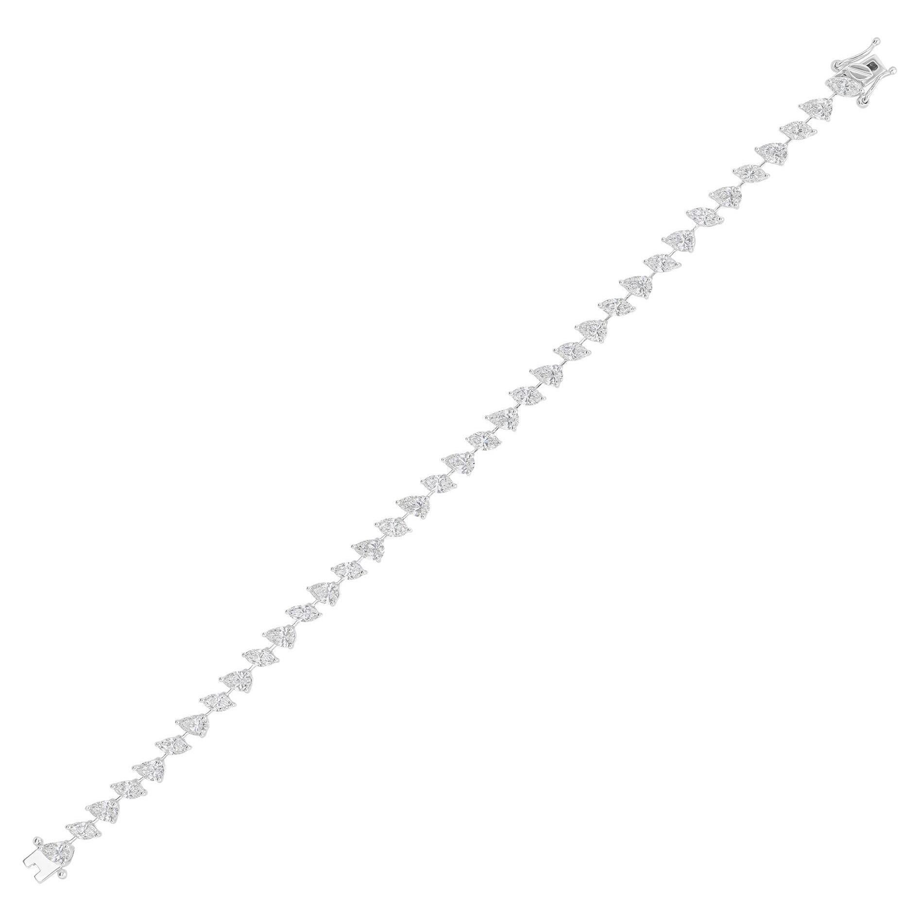 Atemporal Corte Mixto 10.55Ct Diamante Pulsera de Tenis Joyas de Oro Macizo de 18k en Nuevo estado para la venta en Diera, Dubai