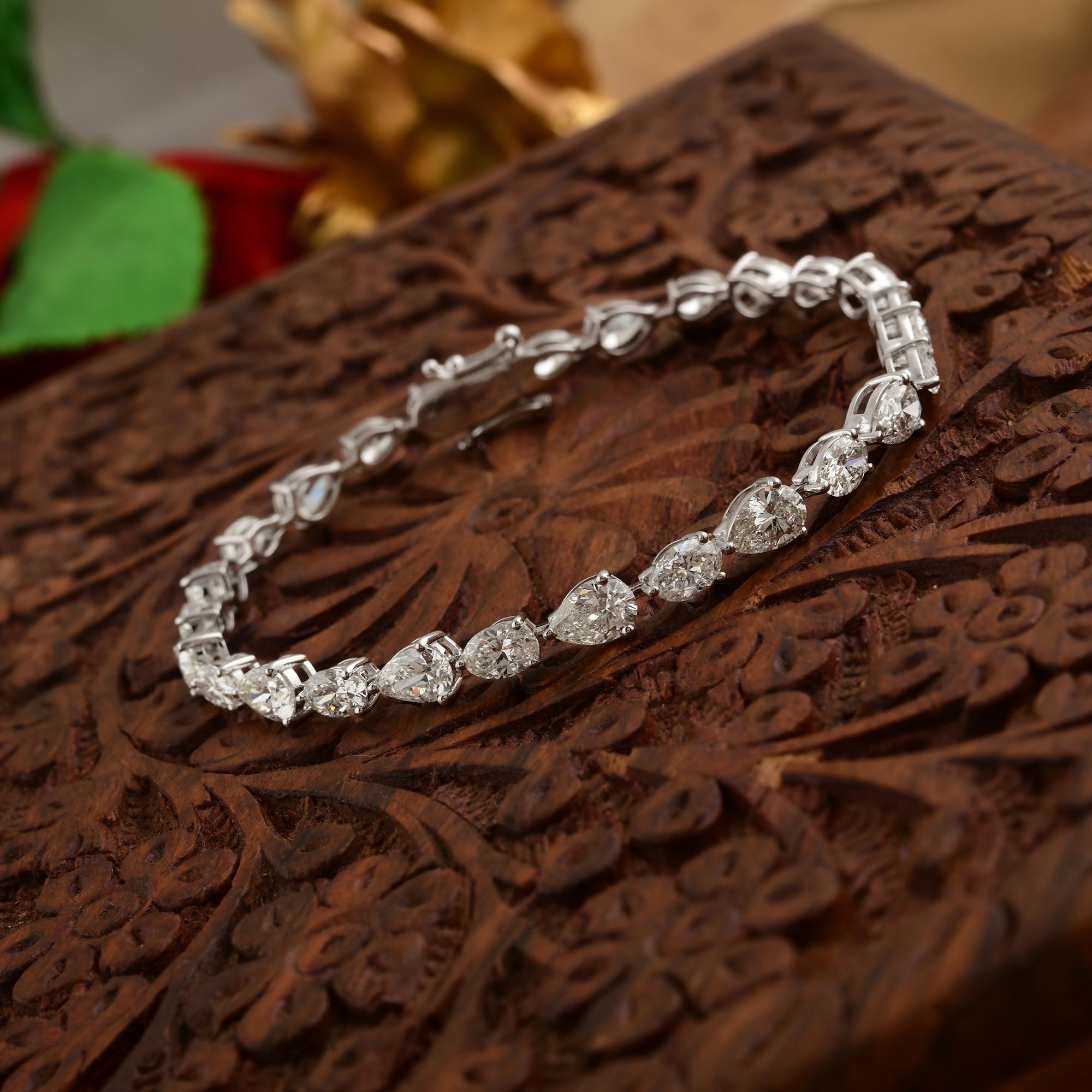 De las mujeres Atemporal Corte Mixto 10.55Ct Diamante Pulsera de Tenis Joyas de Oro Macizo de 18k en venta