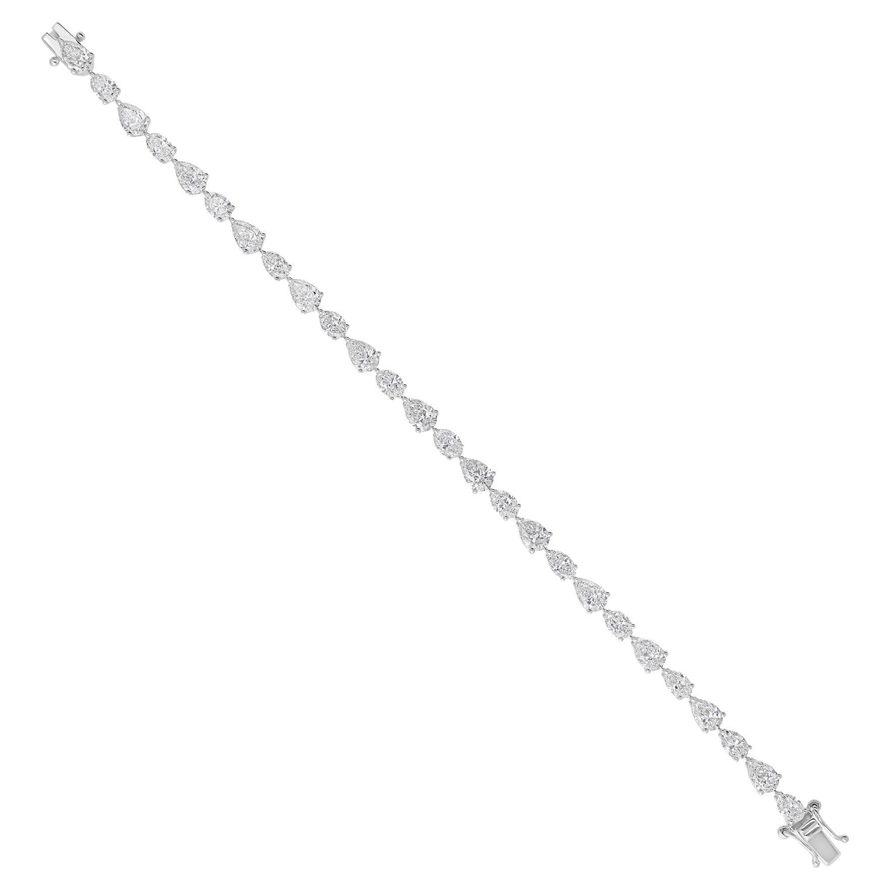Atemporal Corte Mixto 10.55Ct Diamante Pulsera de Tenis Joyas de Oro Macizo de 18k en venta