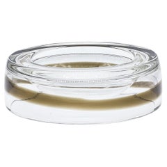 Retro Timeless Murano glass valet tray in clear and brown glass