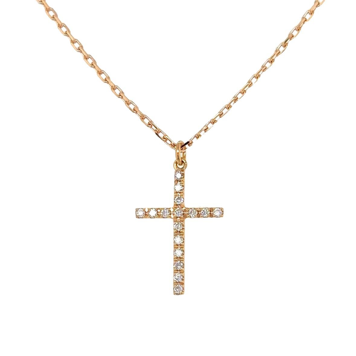 Timeless Necklace Cross in rose gold 18Kt 3.55 gr with Round Diamonds G Color VS Clarity in total 0.12 ct
The Timeless Collection was inspired by the endless elegance and sophistication of classic high-jewelry, eternizing its beauty and presenting a