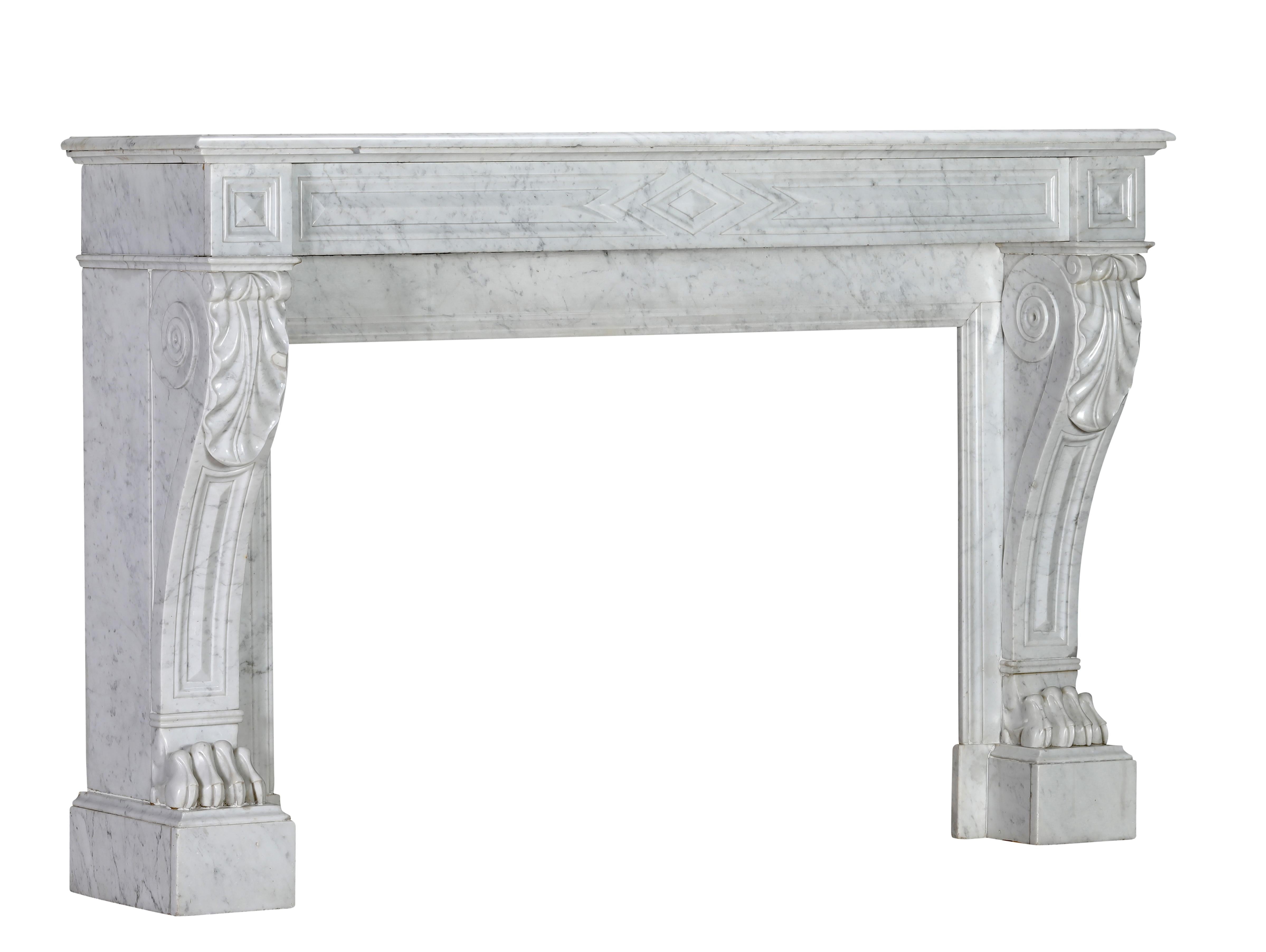 Timeless Neoclassical Fireplace Surround With Sculpted Lion Paw Feet ...
