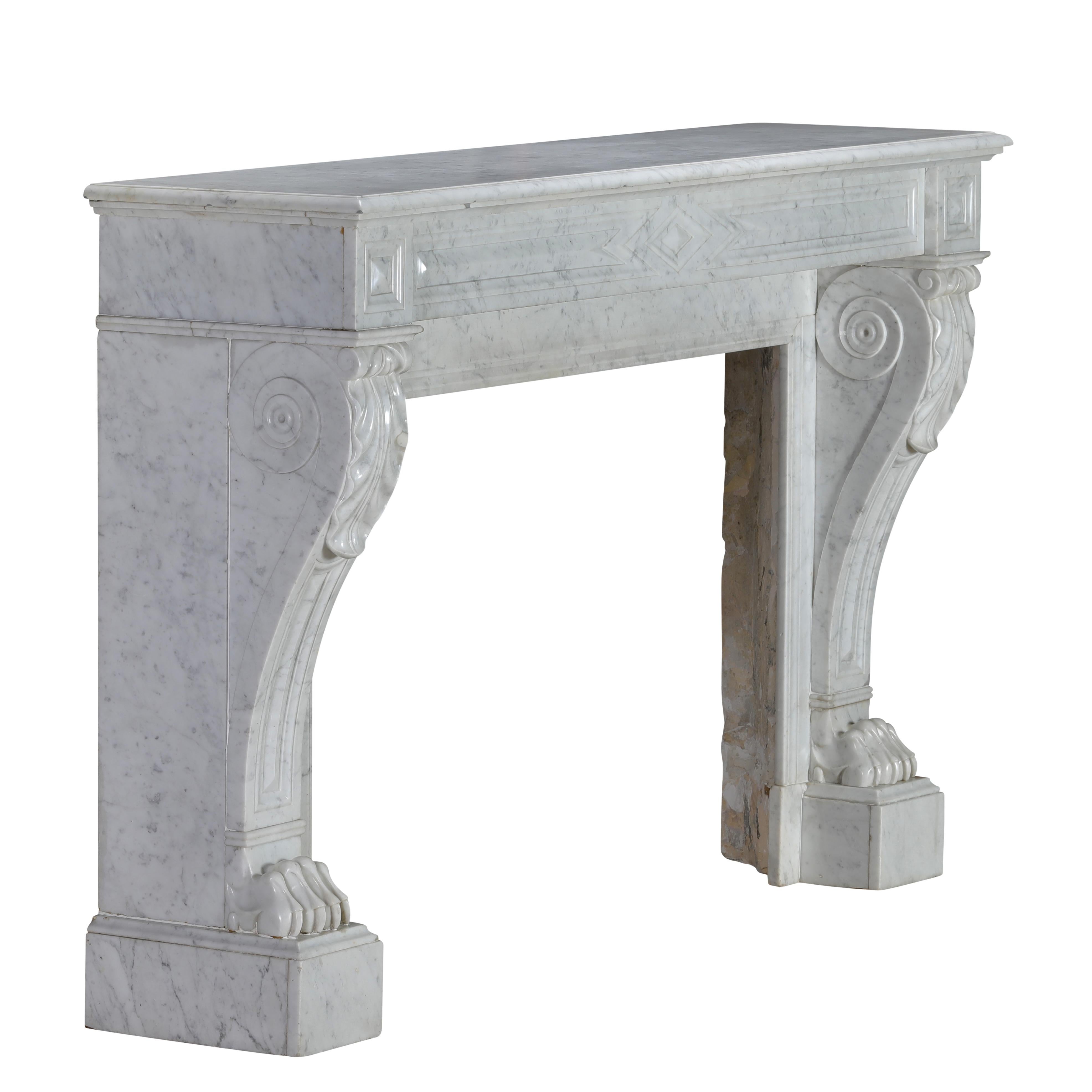 Timeless Neoclassical Fireplace Surround With Sculpted Lion Paw Feet ...
