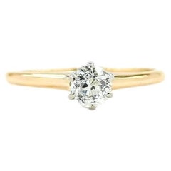 Timeless Old Mine Cut Diamond Ring in 14k Yellow Gold