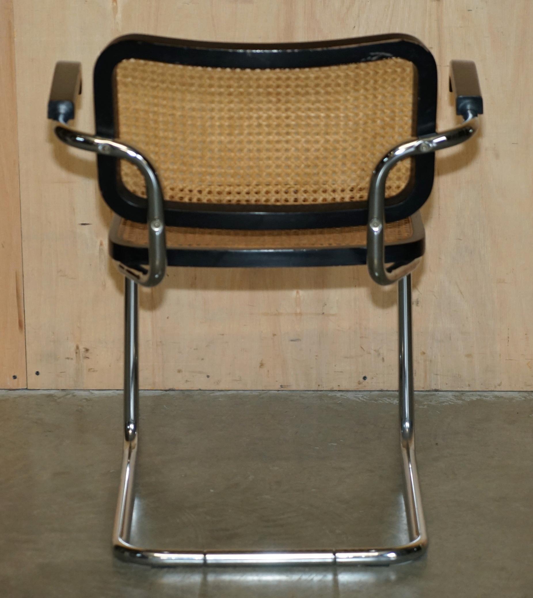 TIMELESS PAIR OF ViNTAGE MARCEL BREUER CESCA KNOLL B32 CHROME BERGERE ARMCHAIRS en vente 4