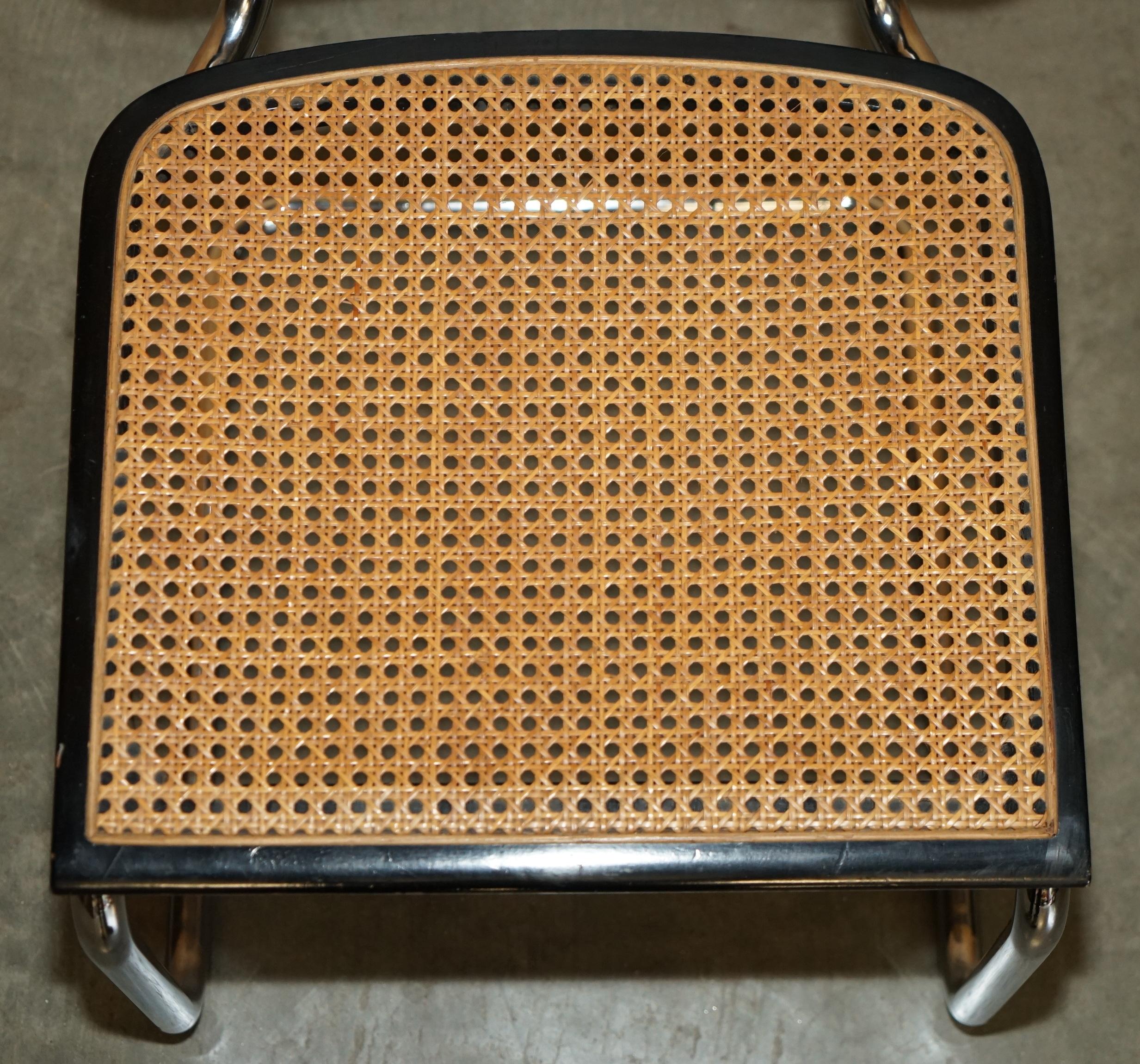Rotin TIMELESS PAIR OF ViNTAGE MARCEL BREUER CESCA KNOLL B32 CHROME BERGERE ARMCHAIRS en vente
