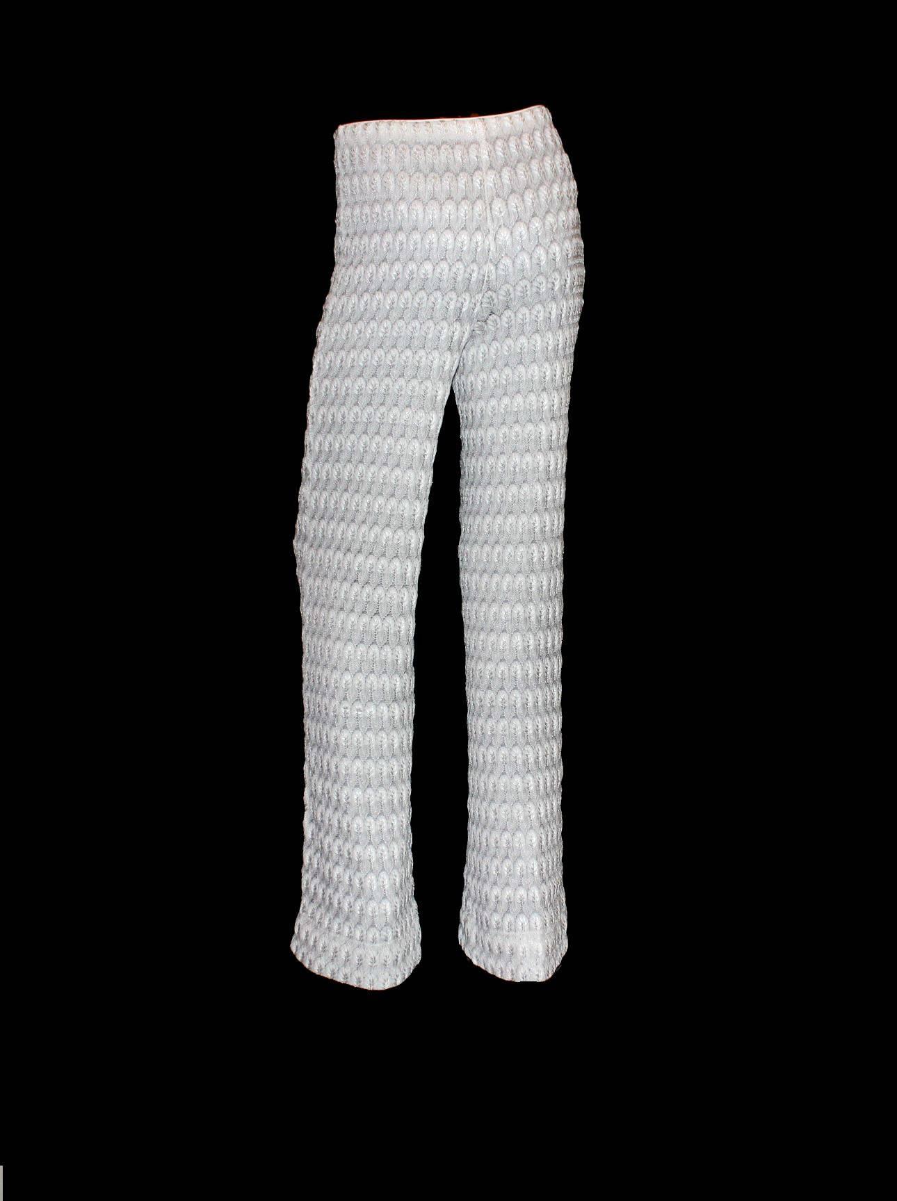 white crochet pants