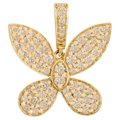 Colgante Mariposa Resplandor Intemporal con Diamantes Engastados en Oro Amarillo de 14k