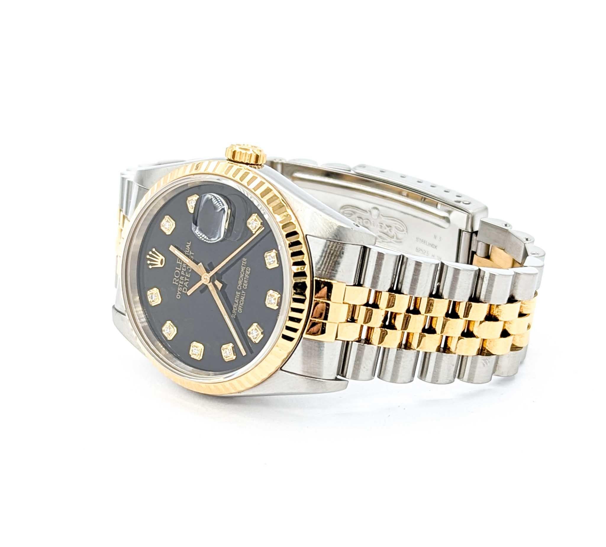 Entra nel lusso duraturo con questo Rolex Oyster Perpetual Datejust del 1989, referenza 16233. Questo iconico orologio combina la resistenza dell'acciaio inossidabile con l'opulenza dell'oro giallo 18 carati, creando un sofisticato design bicolore