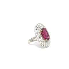 Timeless Ruby Diamond 18K White Gold Ring For Her