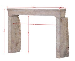 Timeless Rustic French Limestone Fireplace Mantel - 17th Century - Minimal Beige
