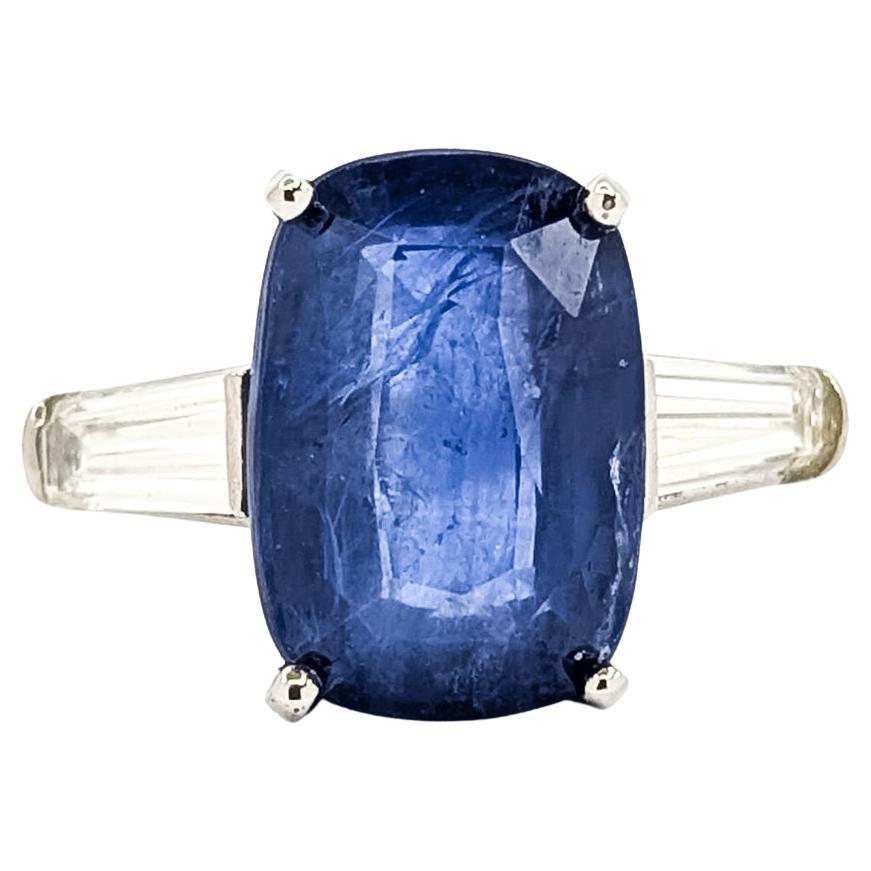 Anello senza tempo con zaffiro e diamante in platino