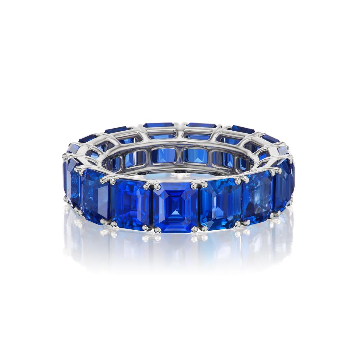 Eternity Band mit zeitlosem Saphir (Achteckschliff)