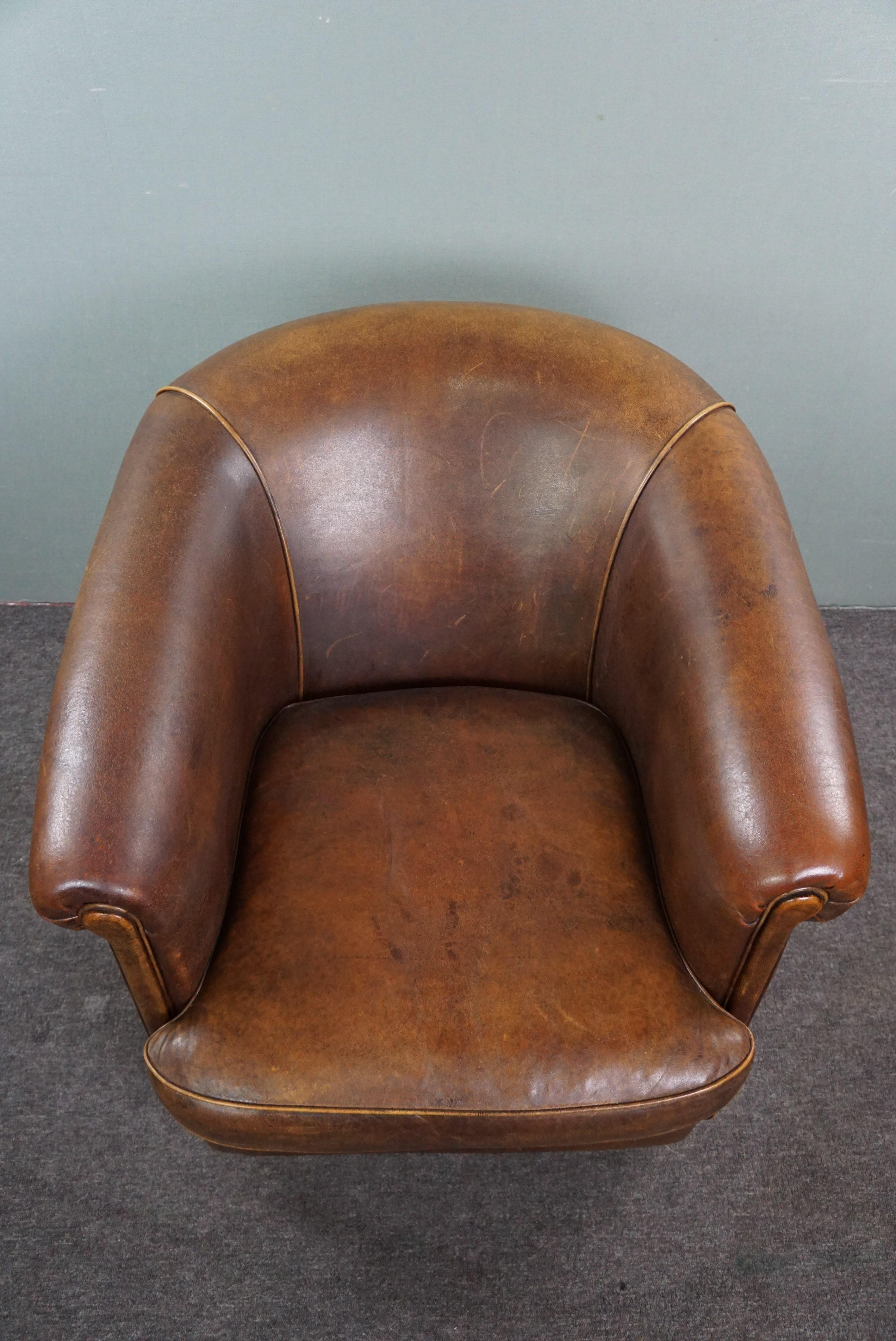 Contemporary Timeless sheep leather club chair For Sale
