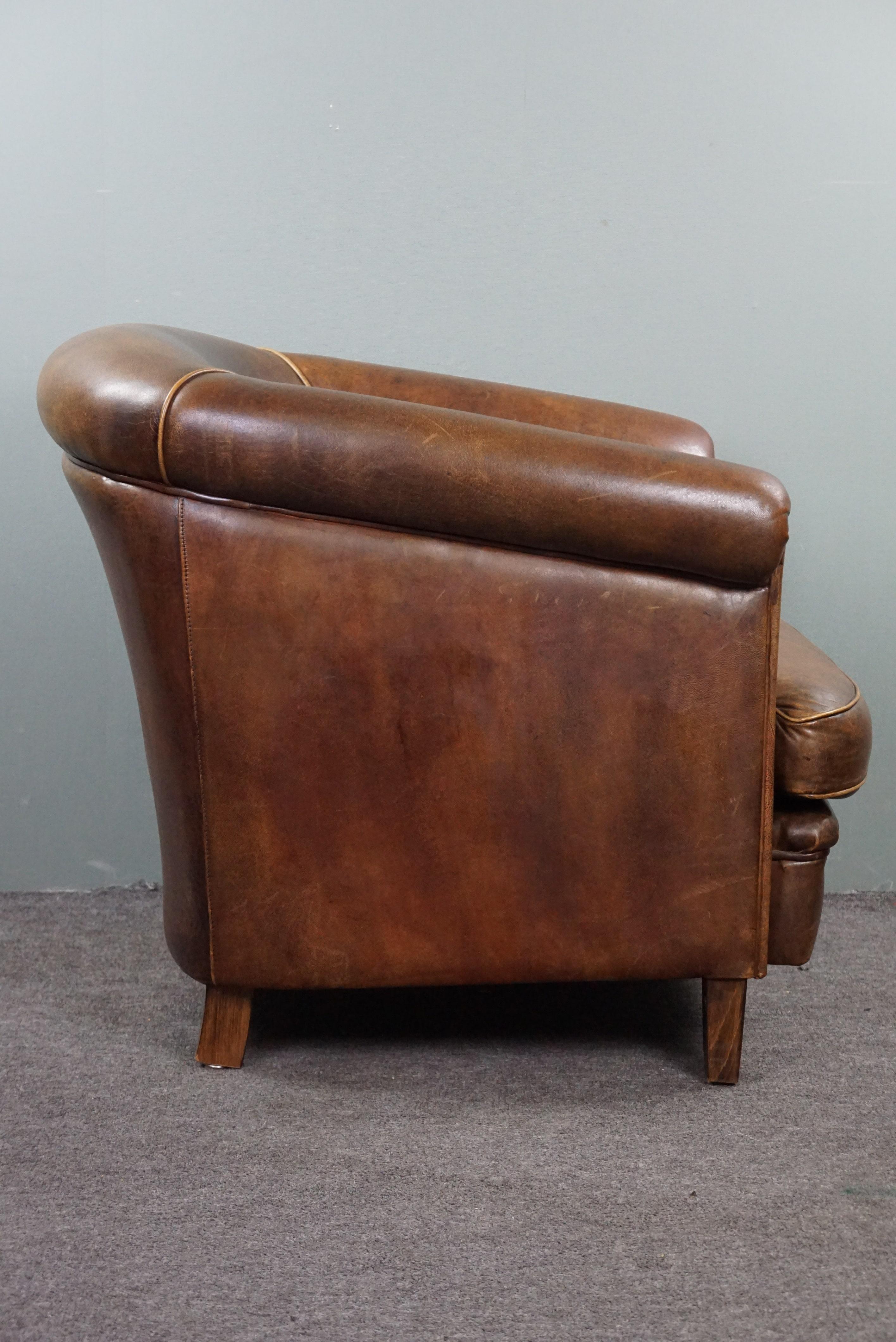 Timeless sheep leather club chair For Sale 1