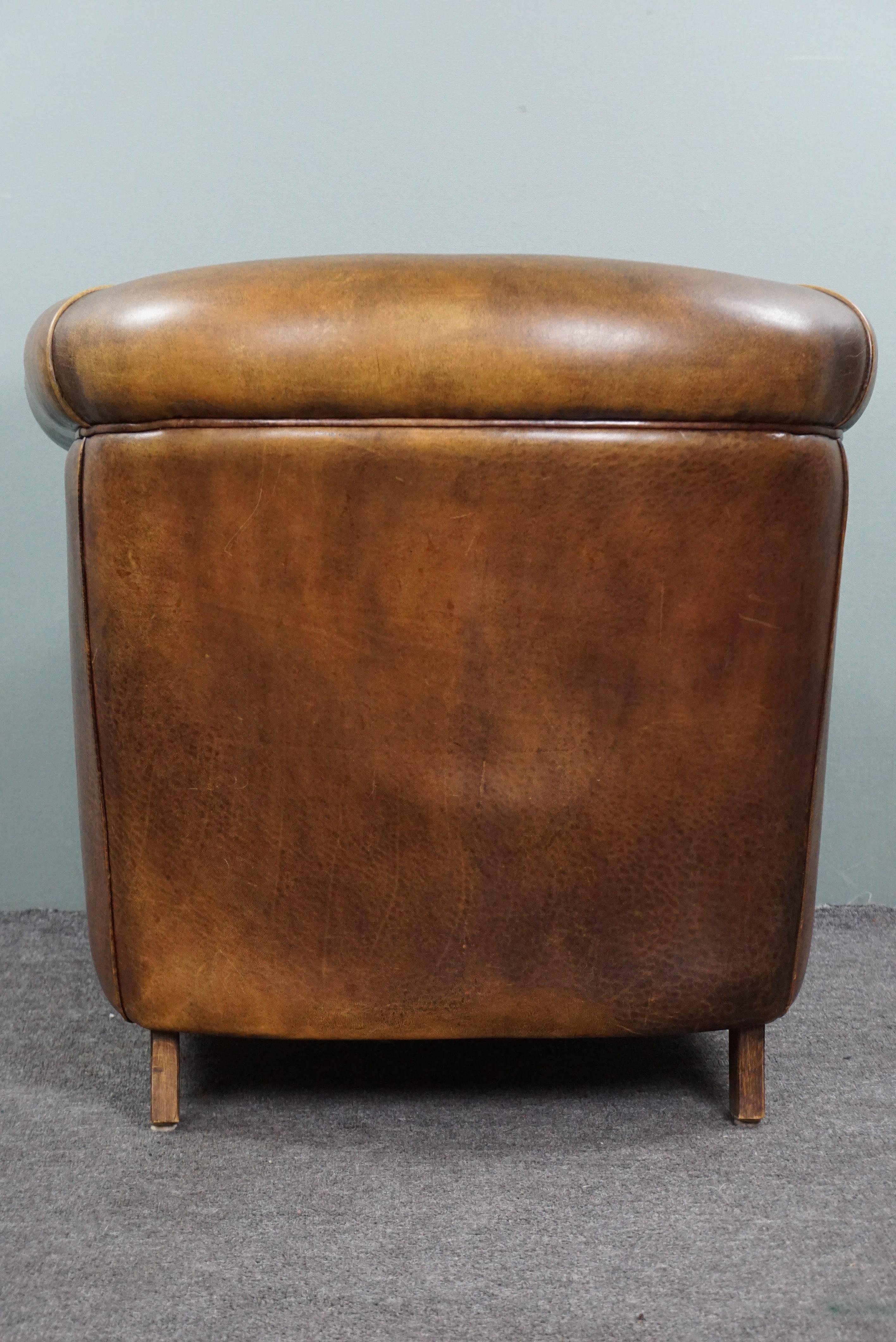 Timeless sheep leather club chair For Sale 2